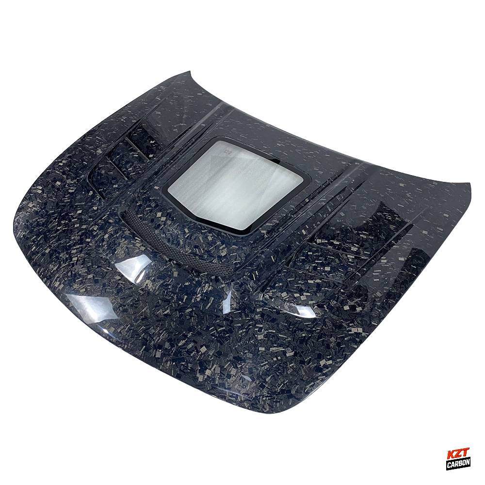 For Infiniti G37 Q40 4 Door Sedan 08-13 Forged Carbon Fiber Clear Glass Vented Front Hood