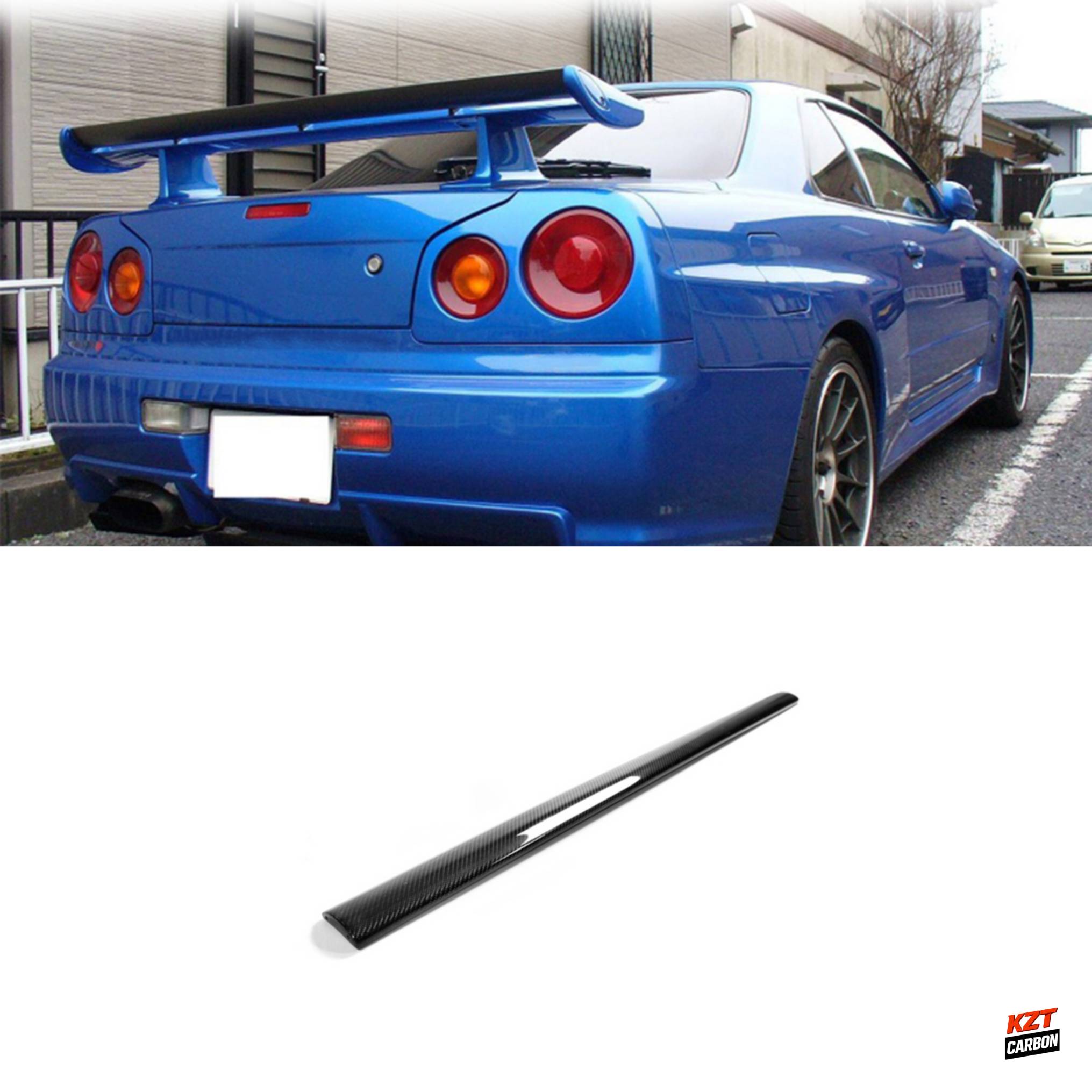 For Nissan Skyline R34 GTR NI Style Spoiler Rear Small Blade(For fiber glass OEM spoiler)