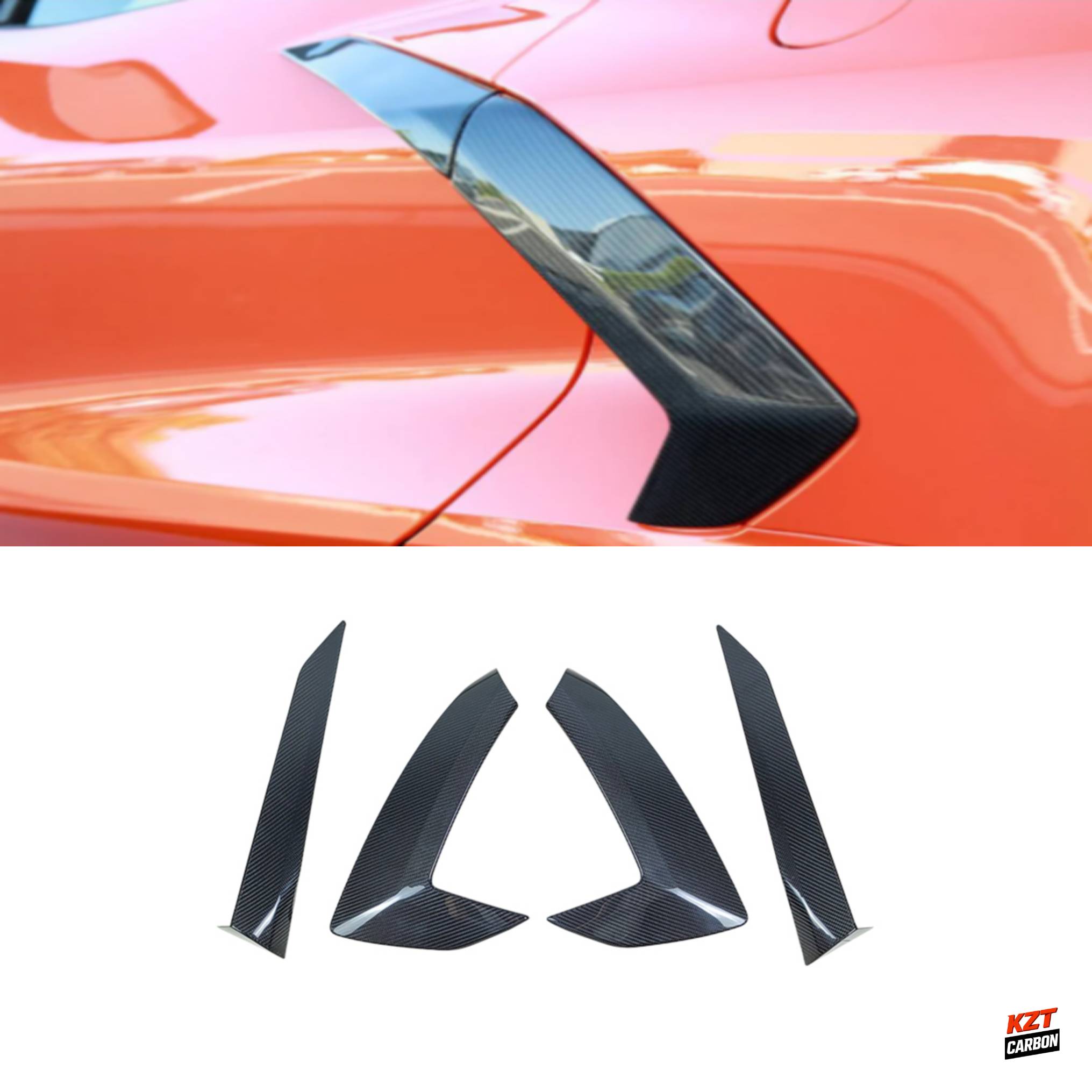 For Corvette C8 2 Door 20-24 Dry Carbon M Type 4-Piece Outter Door Handle Trims