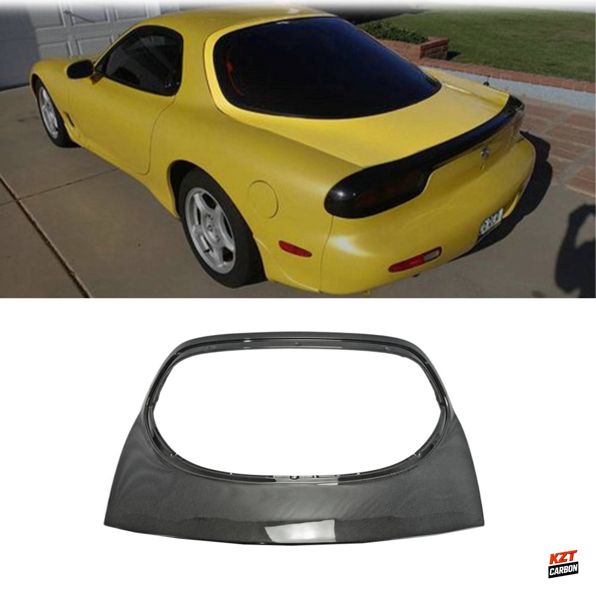 For Mazda RX-7 FD Coupe 2 Door 1991-02 OE Style Carbon Fiber Rear Roof Trunk