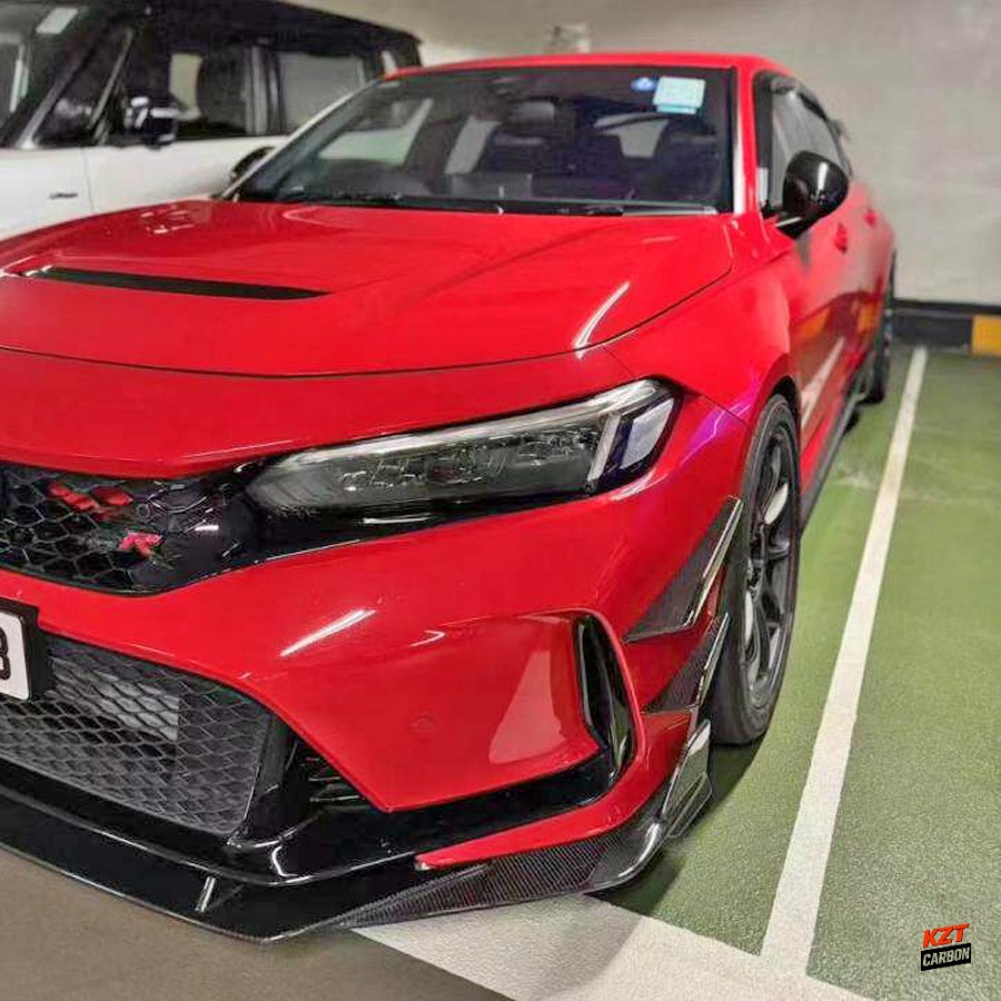 For Honda Civic Type R FL5 23-24 Carbon KZ Style Front Side Canard Splitters