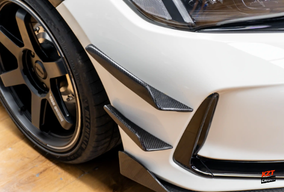 For Honda Civic Type R FL5 23-24 Carbon KZ Style Front Side Canard Splitters