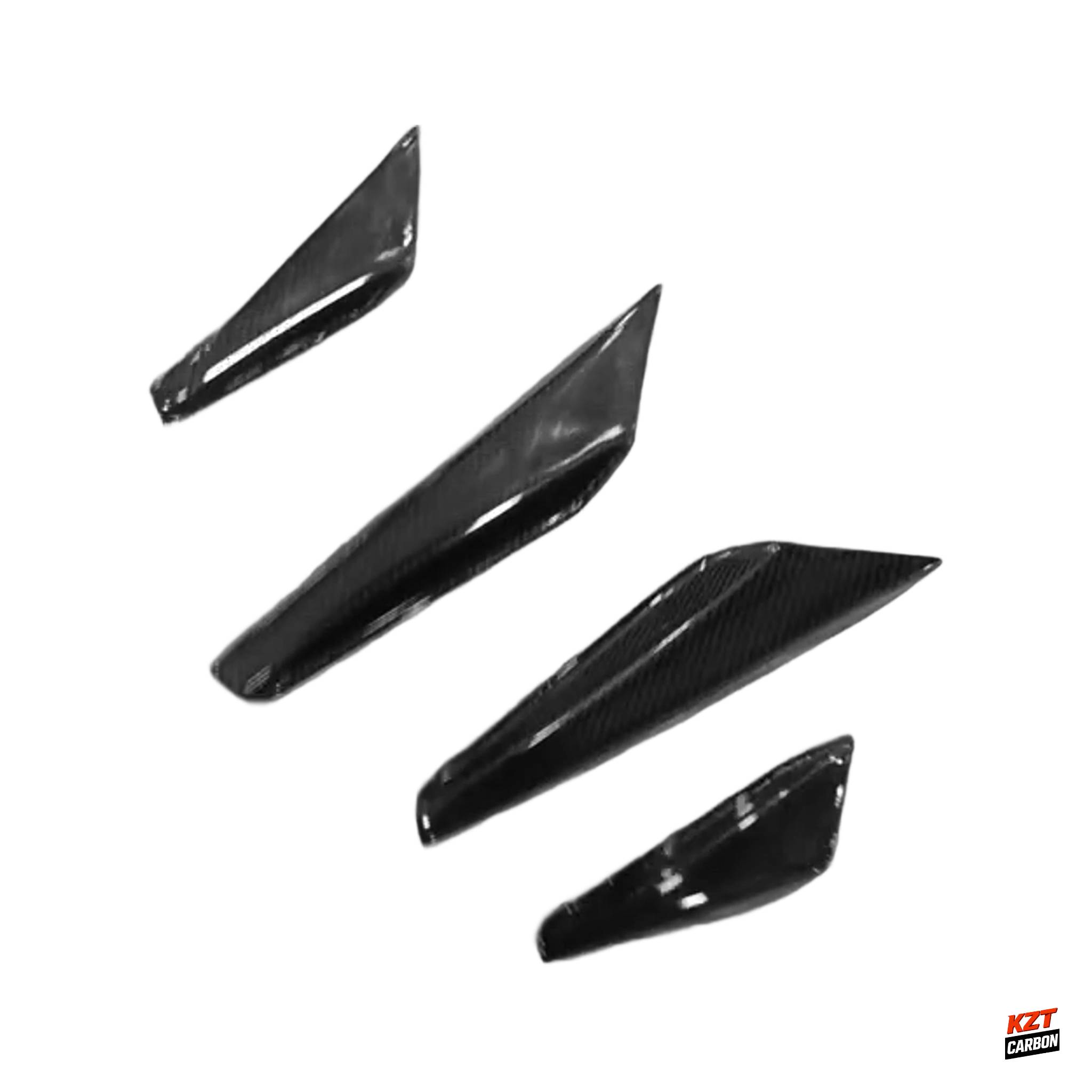 For Honda Civic Type R FL5 23-24 Carbon KZ Style Front Side Canard Splitters