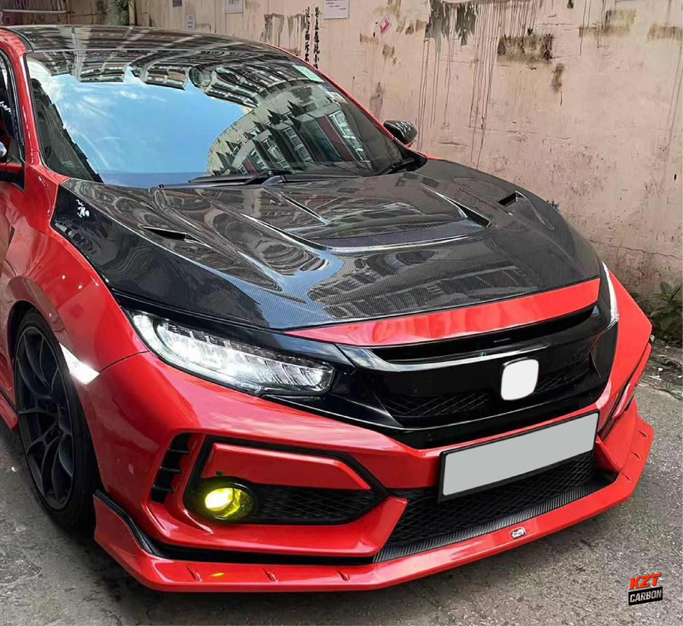 For Honda Civic 10th FC FK7 FK8 16-21 ABS Modified Front Bumper Fog Light Yellow