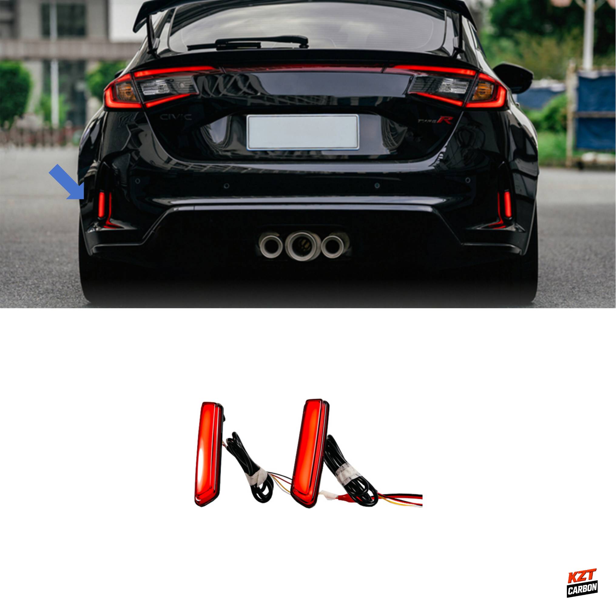 For Honda Civic Type R FL5 2023-24 ABS OE Style Rear Bumper LED with Line