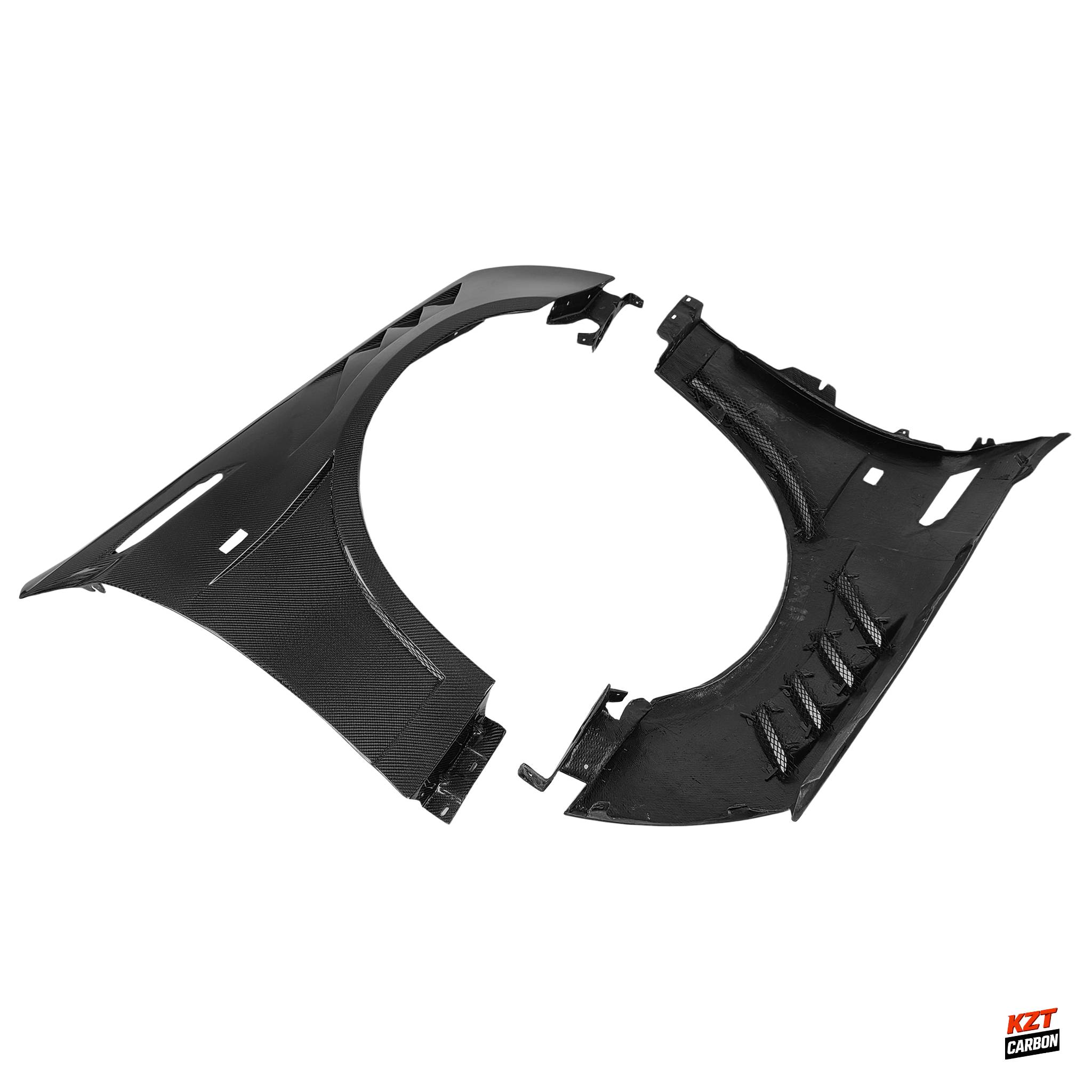 For Caddilac CTS 08-13 Coupe & Sedan Carbon KZ Style Front Vented Fender Pair