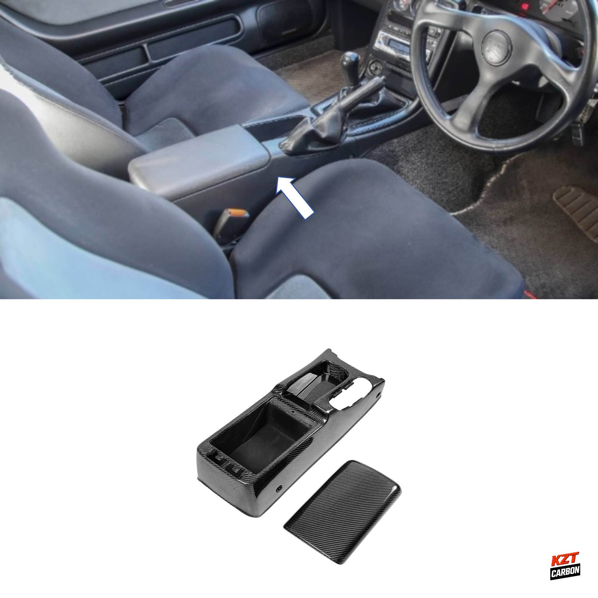 For Nissan Skyline R32 GTR 1989-93 OE Type Carbon Fiber Center Console (2pcs)