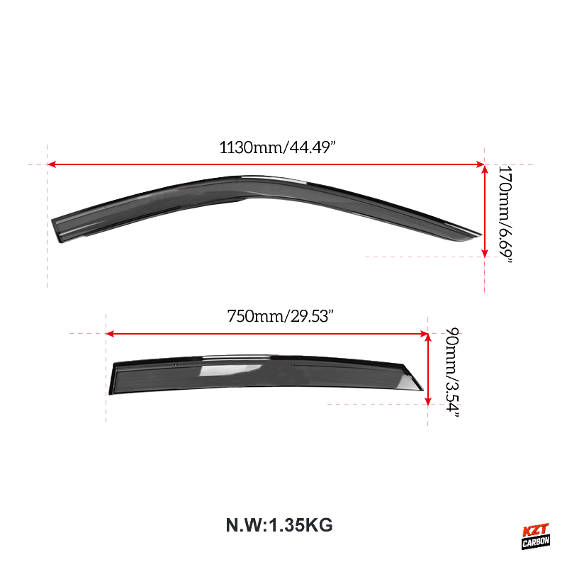 For Honda Civic Type R FL5 2023-24 PC Plastic M Type Window Deflector Shield 4pc