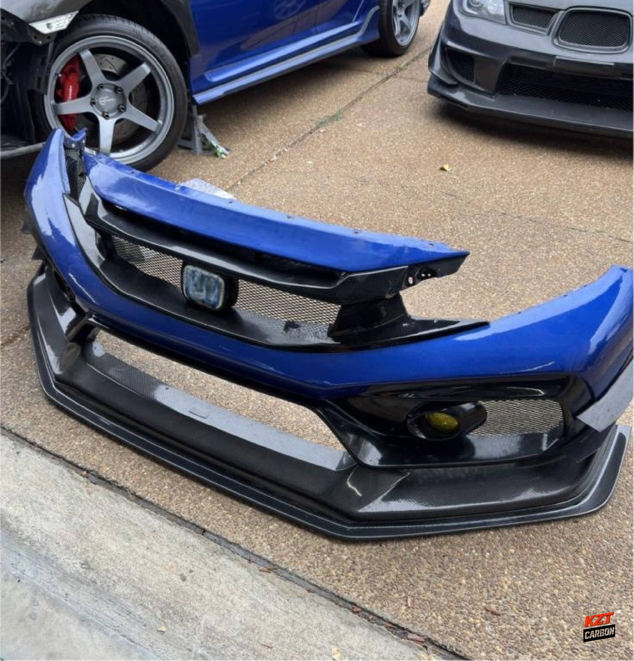 For Honda 17-21 Civic Type R FK8 VRS-W Type Carbon Fiber Extension Front Lip