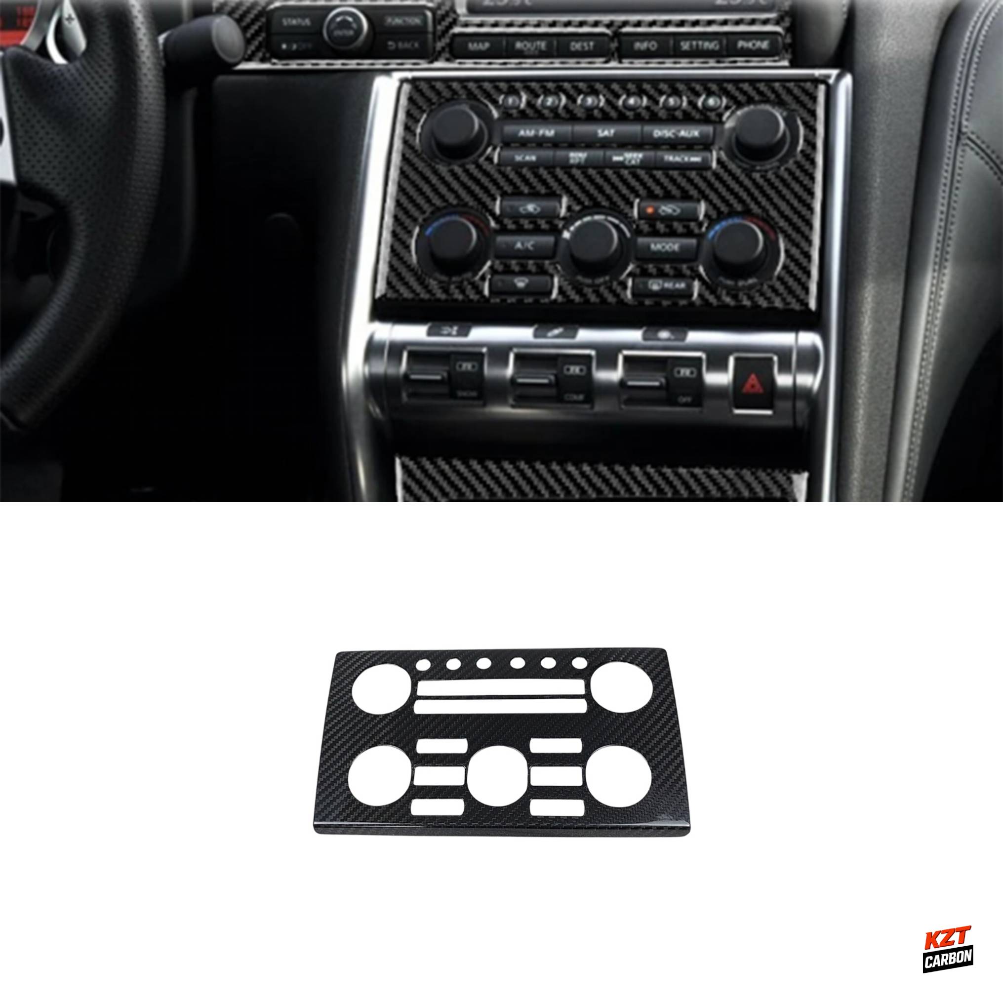 For Nissan R35 GTR 08-16 LHD Only KZ Style Dry Carbon Center Control Panel