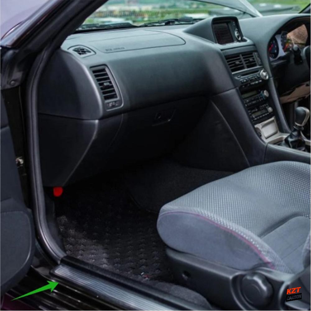For Nissan Skyline R34 GTT GTR KZ Carbon Fiber Side Door Sill Panel Cover Pair