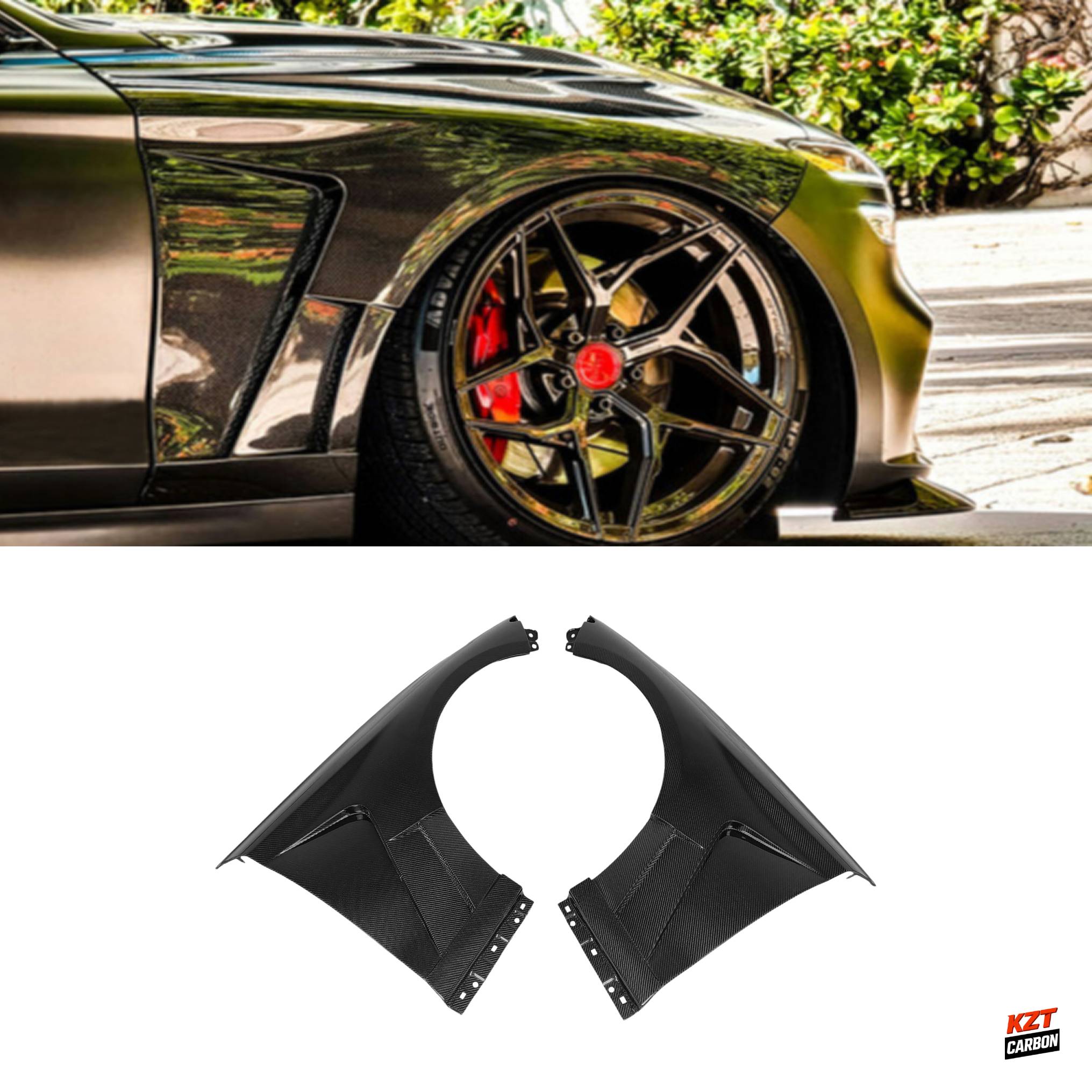 For Hyundai Genesis G70 IK 22-25 Facelift Carbon AM Style Front Vented Fenders