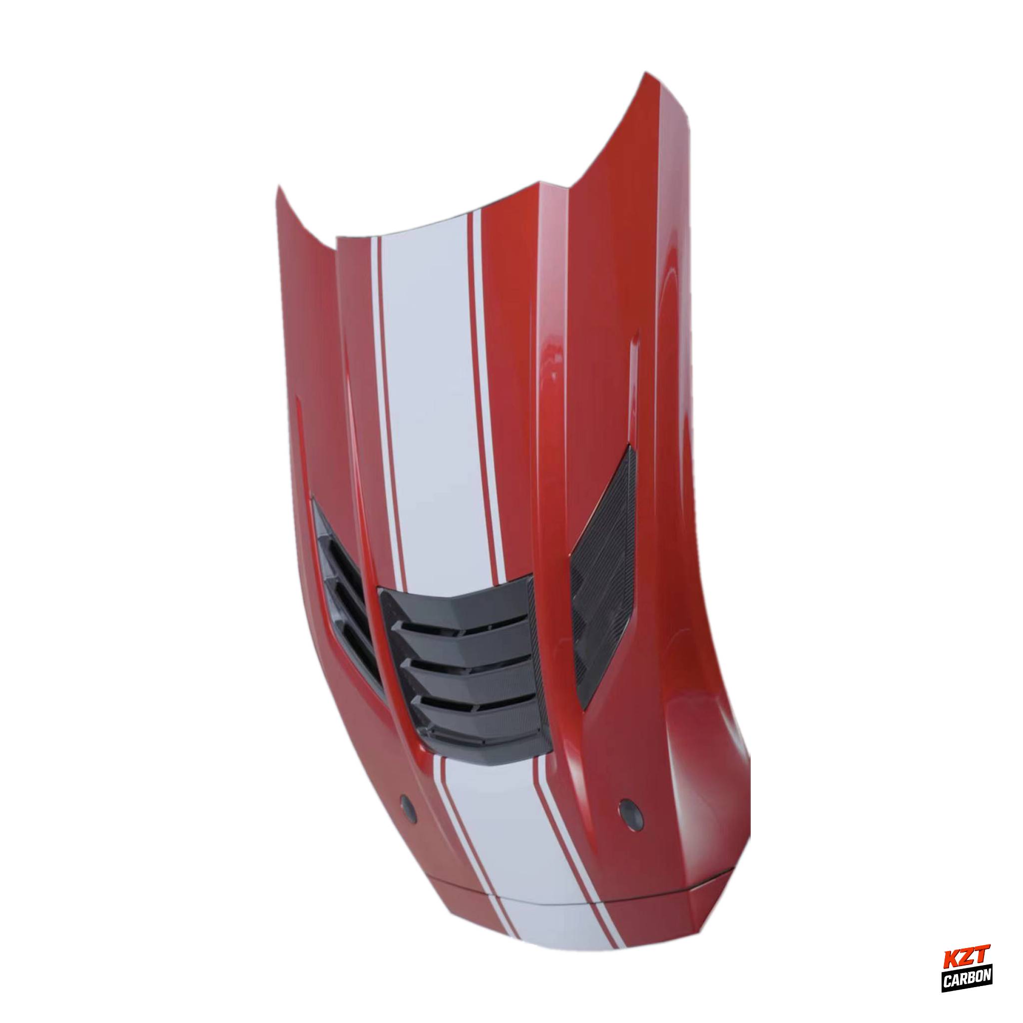 For Ford 2024+ Mustang S650 GT Partial Carbon In Vent V Style Front Vented Hood