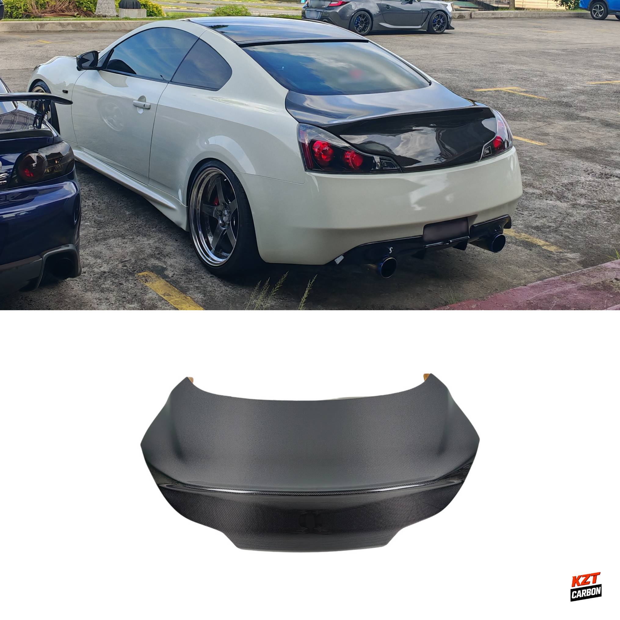 For Infiniti G37 Q40 2 Door Coupe 08-13 Carbon DC Style Rear Trunk (No Camera Hole)