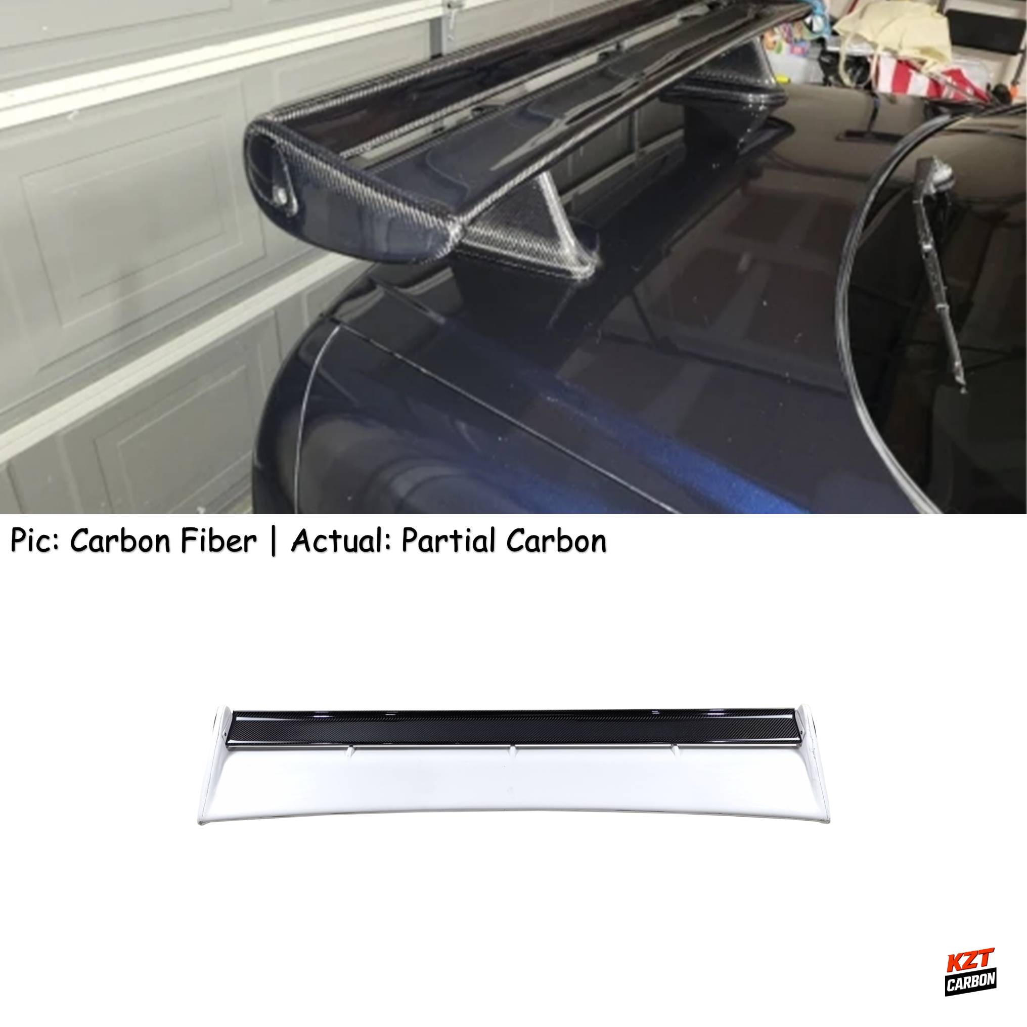 For Nissan Skyline R34 GTR OEM Rear Spoiler With Blade + Caps (Without Leg) Partial Carbon