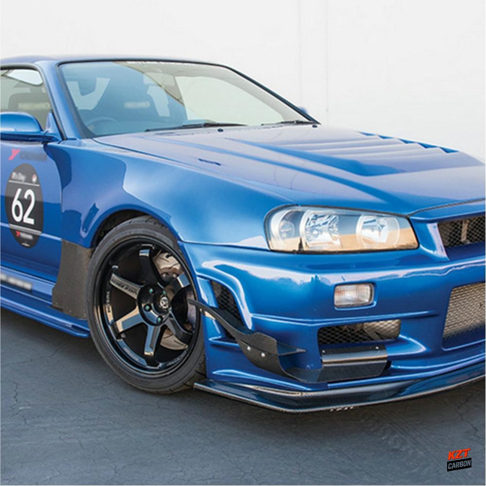 For Nissan Skyline R34 GTR AS Type Front Bumper Canard (4pcs)