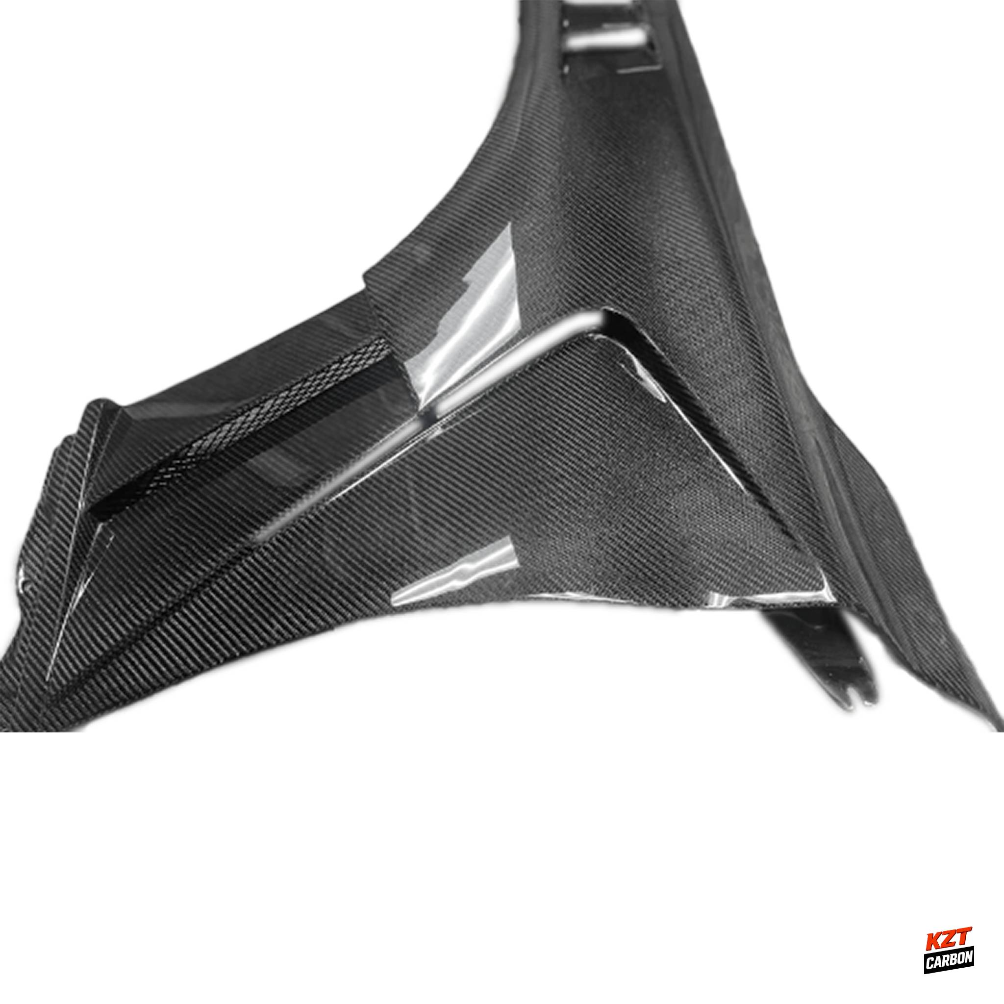 For Infiniti Q50 V37 Sedan 13-24 Carbon KZA Style Front Side Vented Fender Pair