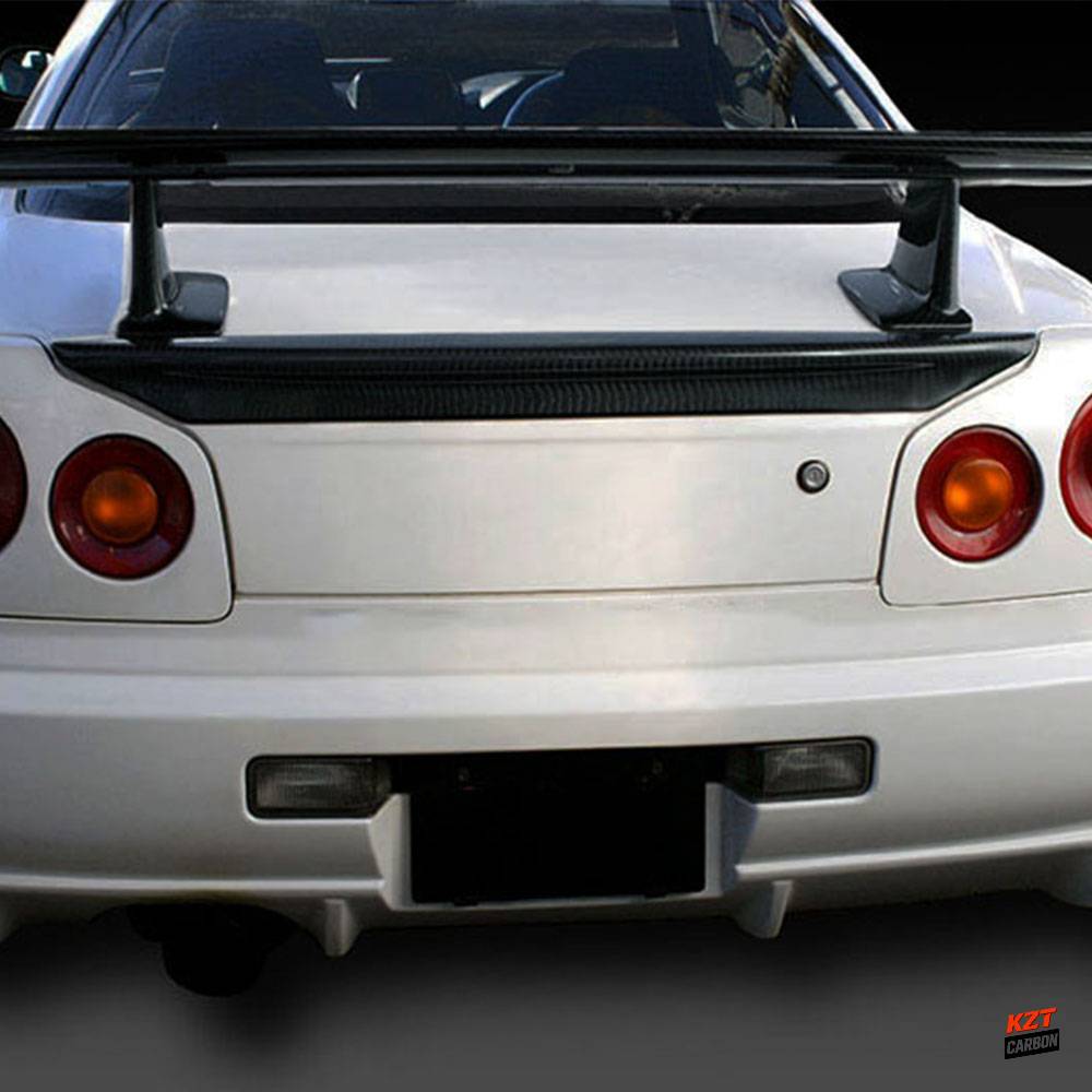 For Nissan Skyline R34 GTR GTT MI Style Duckbill Carbon Fiber Rear Trunk Spoiler