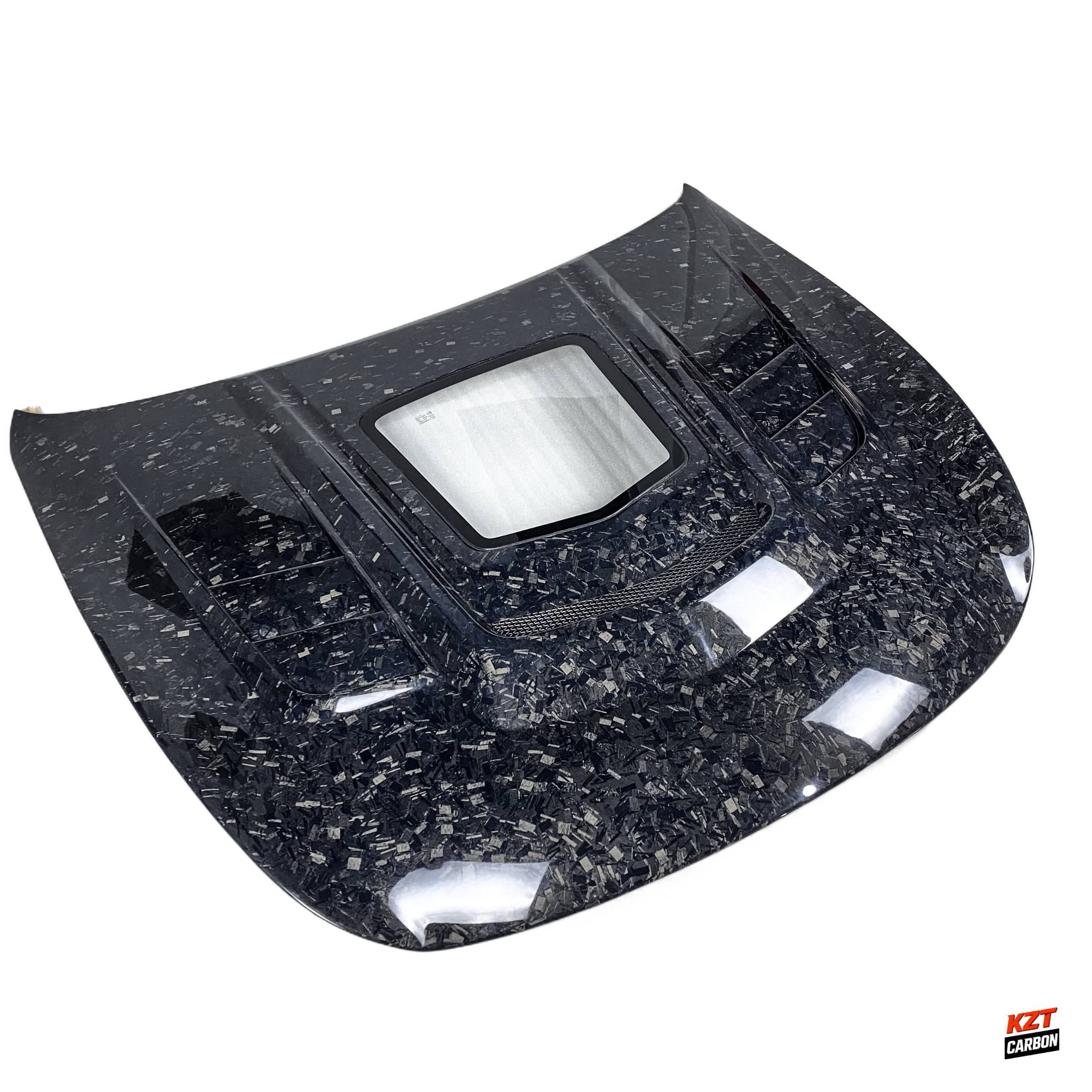 For Infiniti G37 Q40 2 Door Coupe 08-13 Forged Carbon Clear Glass Vented Front Hood