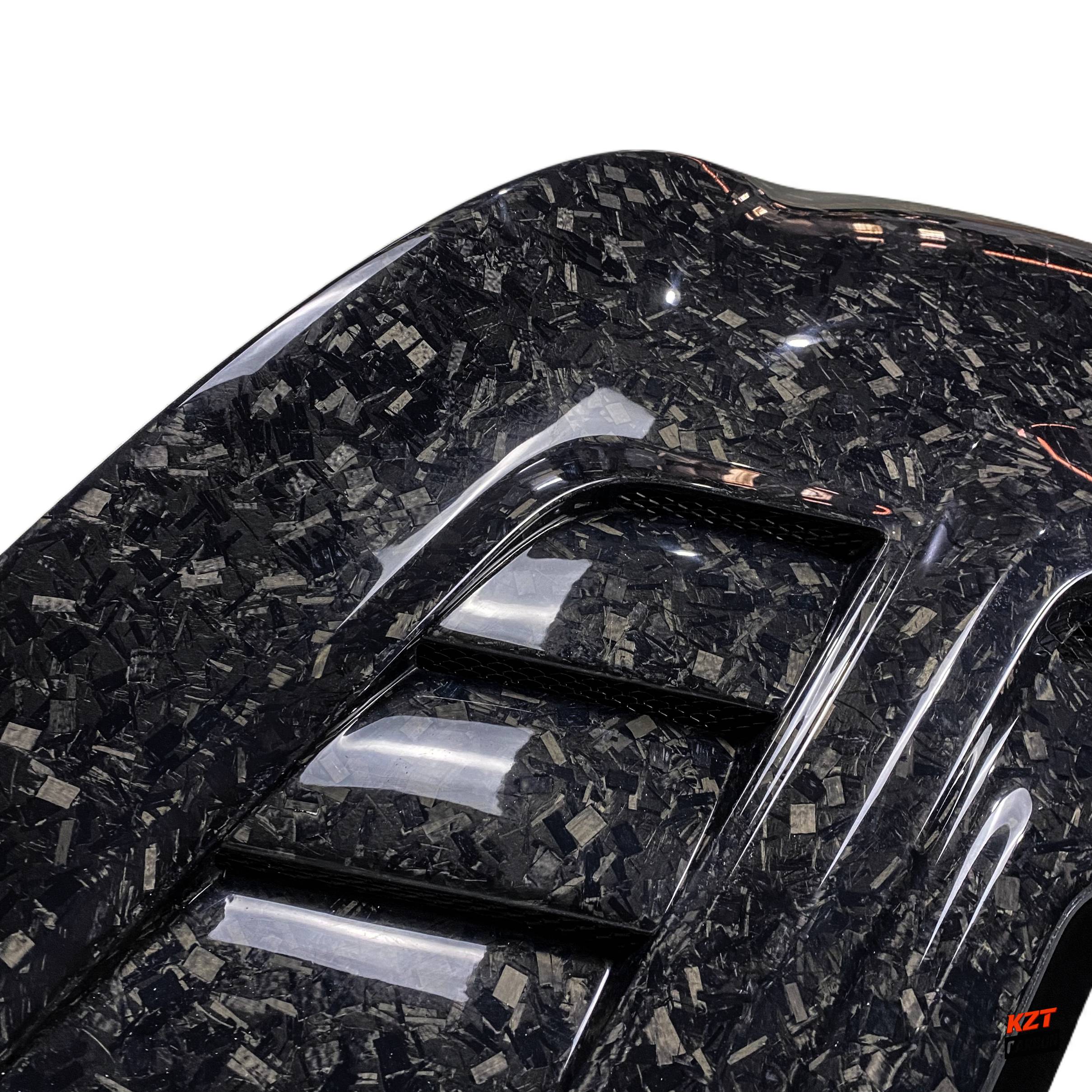 For Infiniti G37 Q40 2 Door Coupe 08-13 Forged Carbon Clear Glass Vented Front Hood