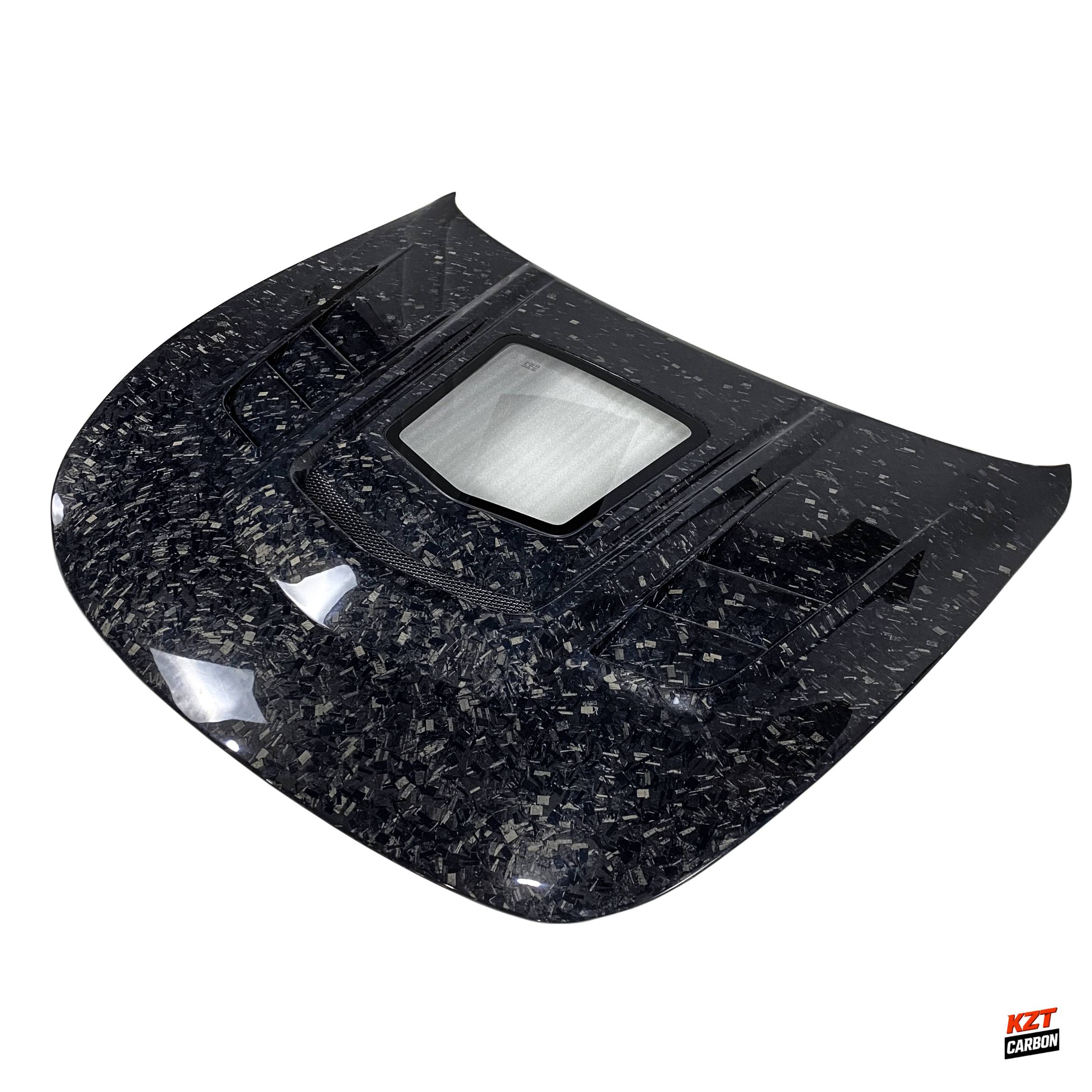 For Infiniti G37 Q40 2 Door Coupe 08-13 Forged Carbon Clear Glass Vented Front Hood