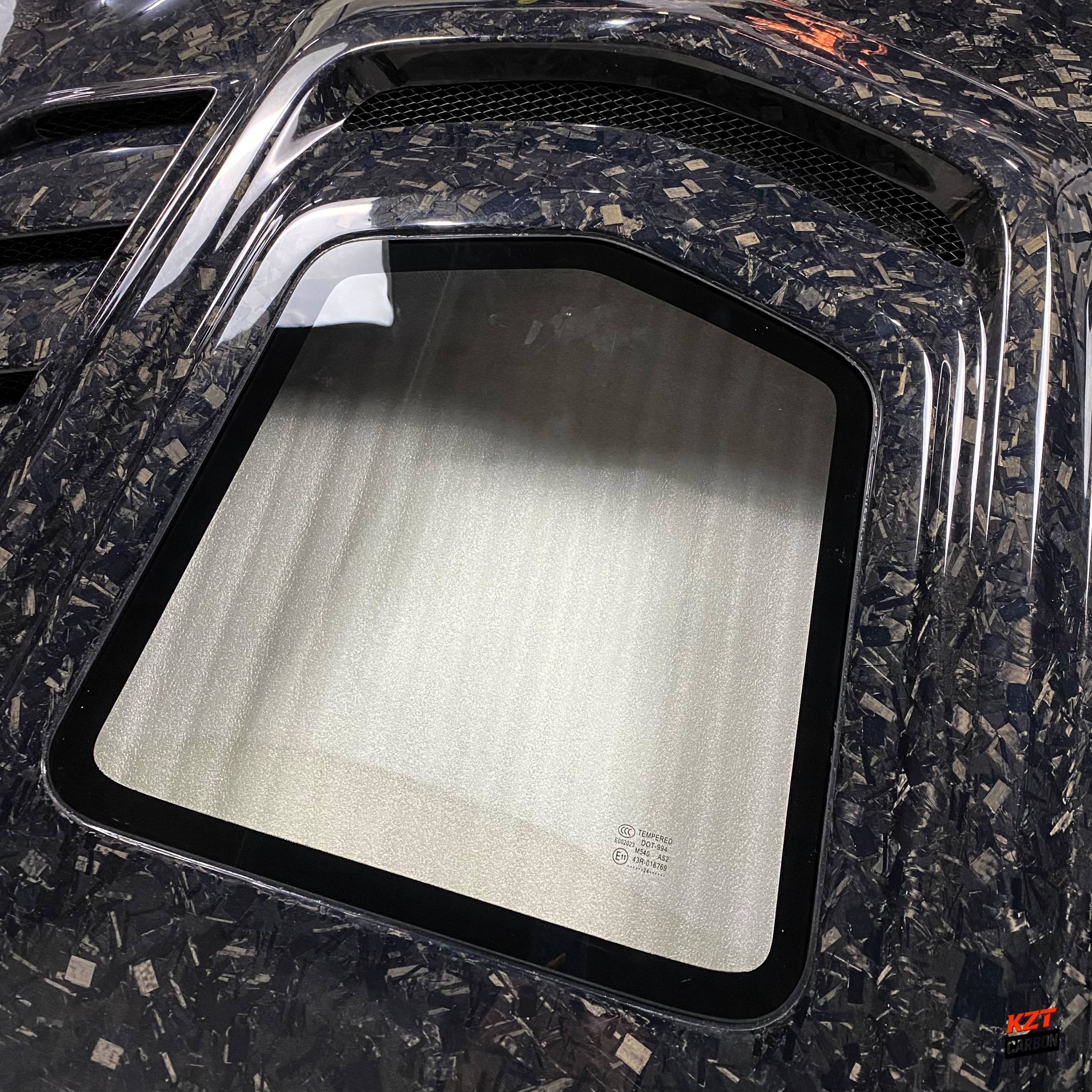 For Infiniti G37 Q40 2 Door Coupe 08-13 Forged Carbon Clear Glass Vented Front Hood