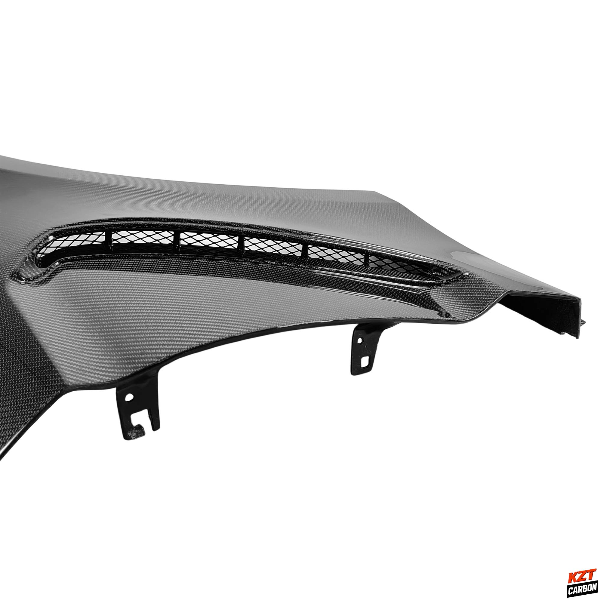 For Ford Mustang 2018-23 Only Carbon GT350 Style Front Bumper Vented Fender Pair