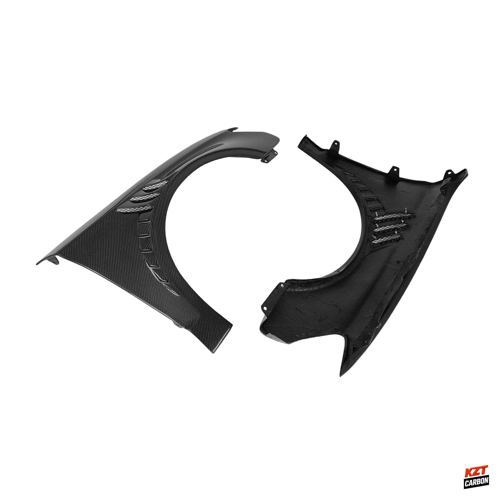 For Audi A3 S3 RS3 12-20 Carbon KZA Style Front Bumper Side Vented Fender Pair