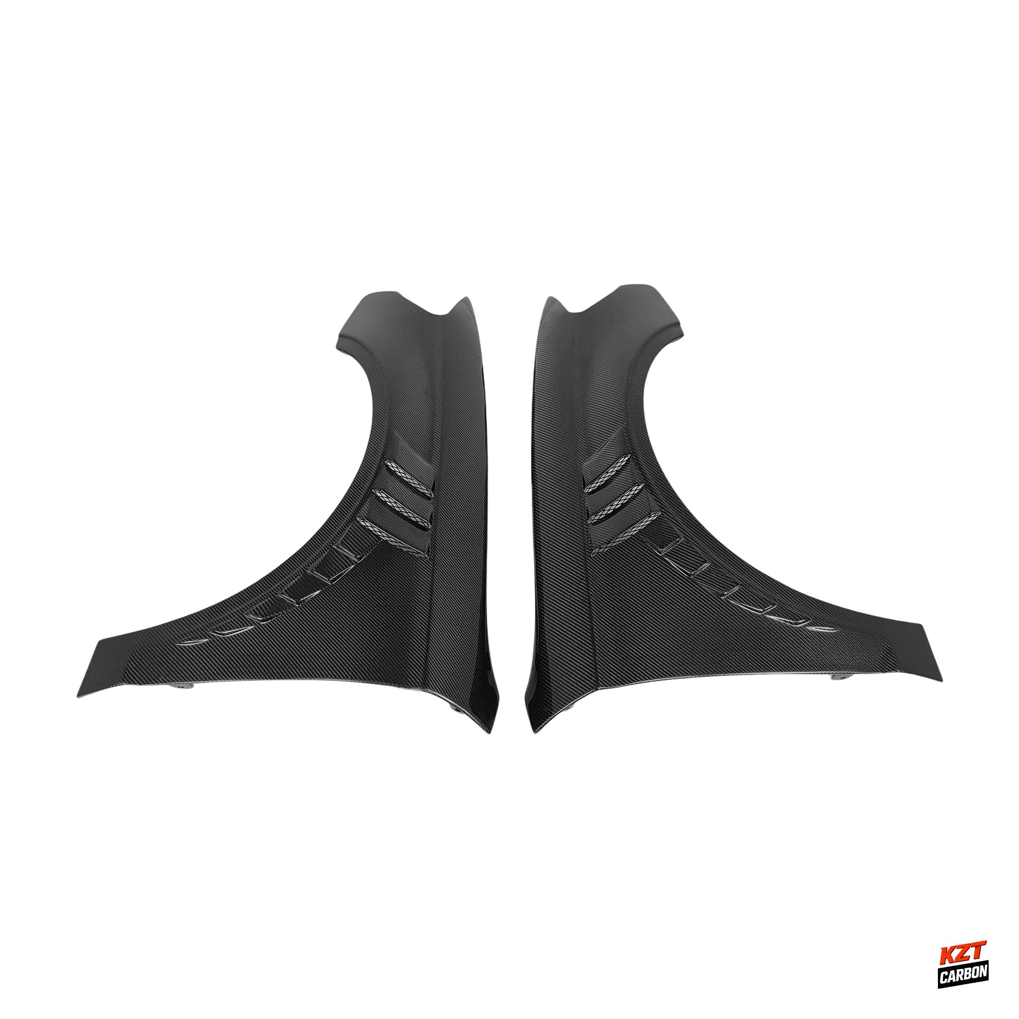 For Audi A3 S3 RS3 12-20 Carbon KZA Style Front Bumper Side Vented Fender Pair