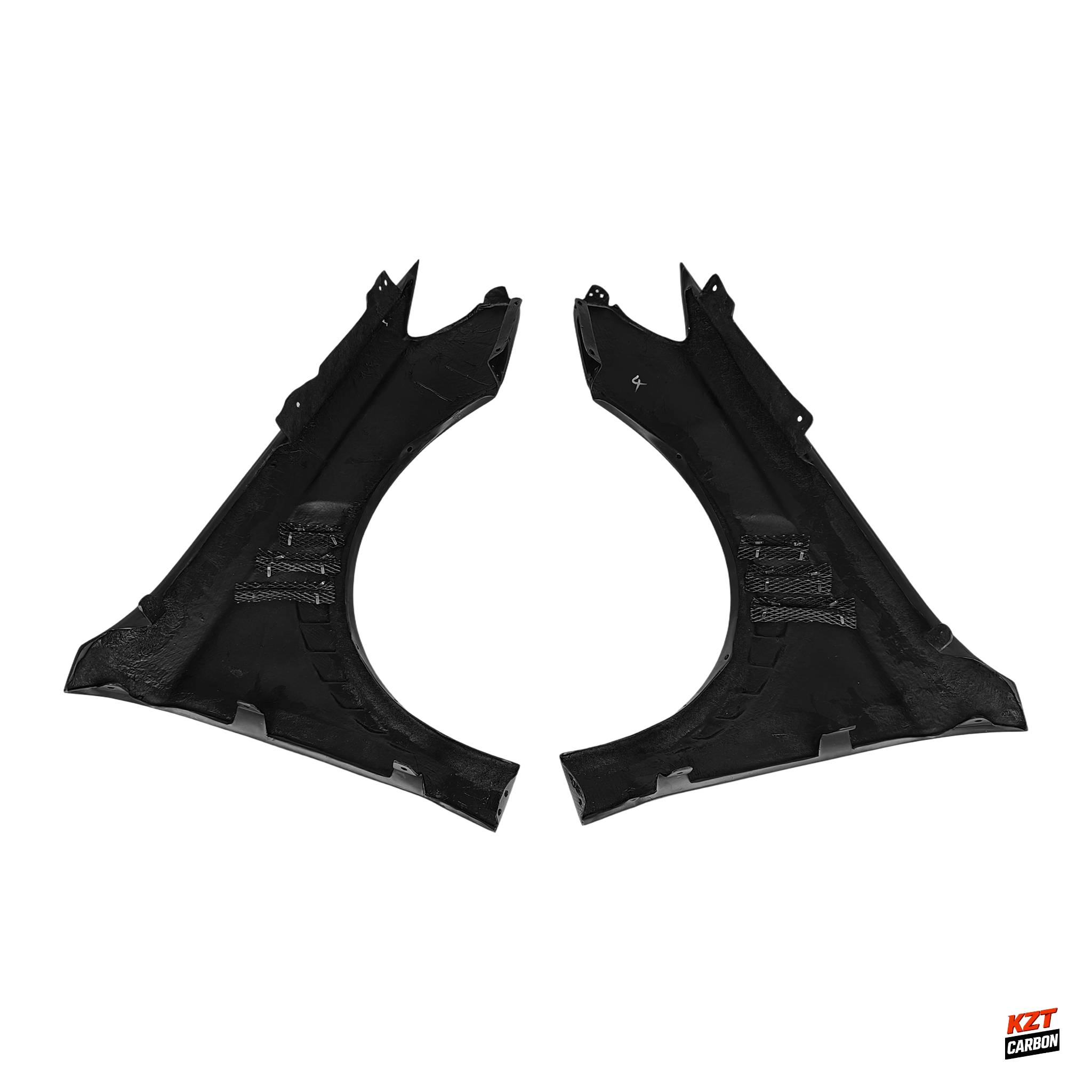 For Audi A3 S3 RS3 12-20 Carbon KZA Style Front Bumper Side Vented Fender Pair