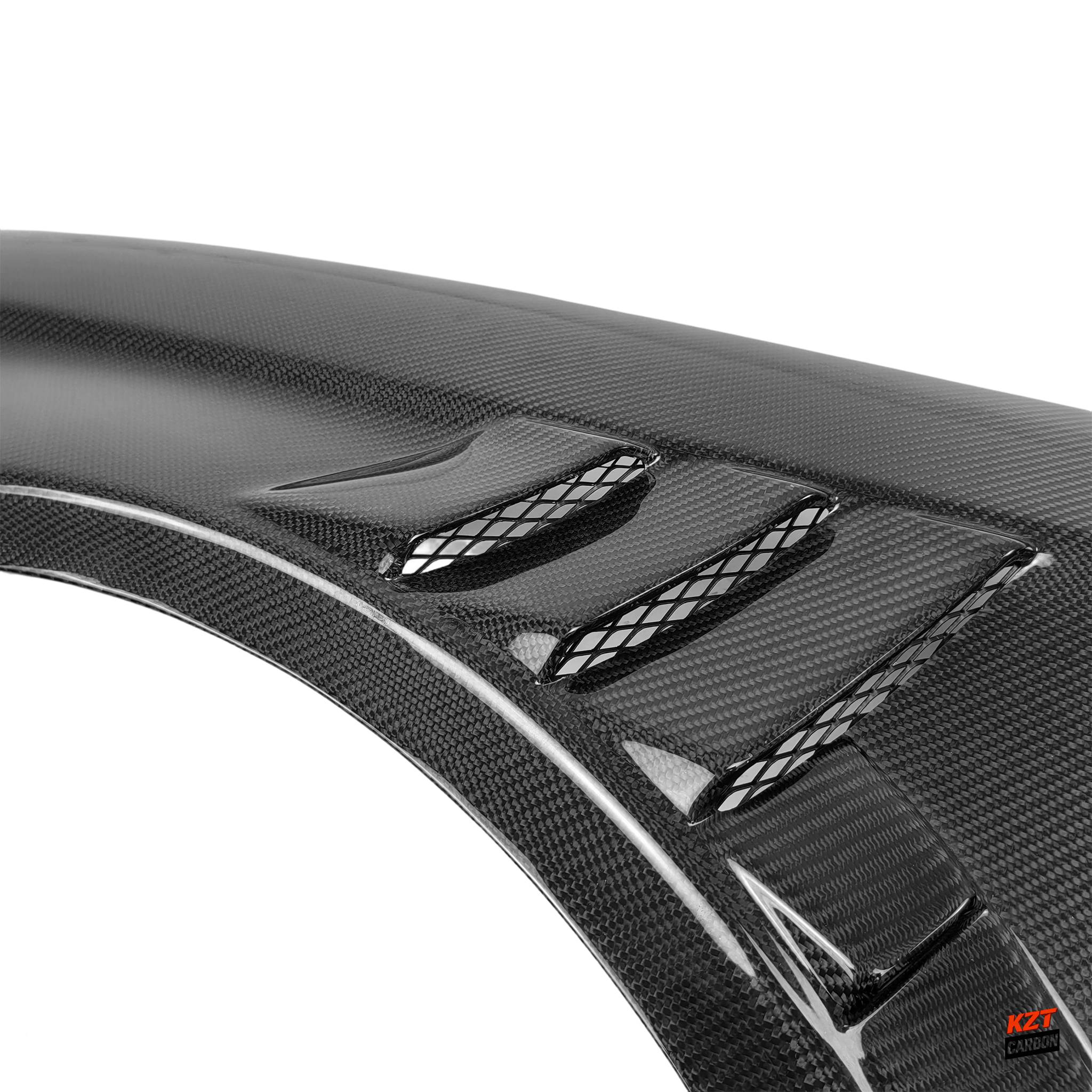 For Audi A3 S3 RS3 12-20 Carbon KZA Style Front Bumper Side Vented Fender Pair