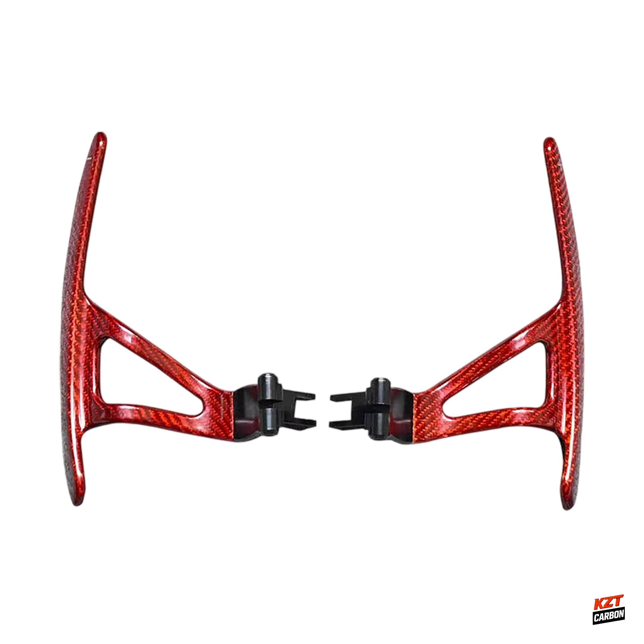 For Nissan GTR R35 CBA DBA 2007-16 Red Carbon KZ Steering Wheel Shifter Paddle