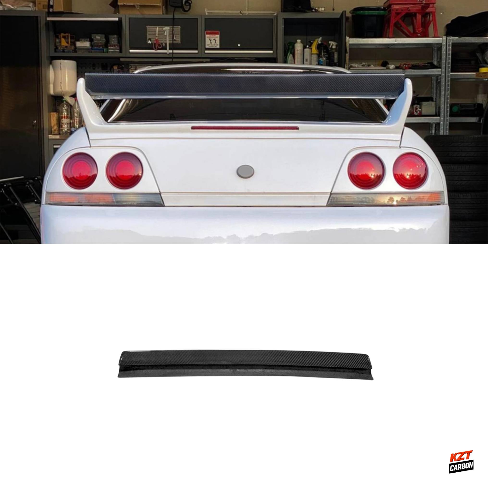 For Nissan Skyline R33 GTR (OE Spoiler Only) FRD Type Carbon Fiber Add On Blade