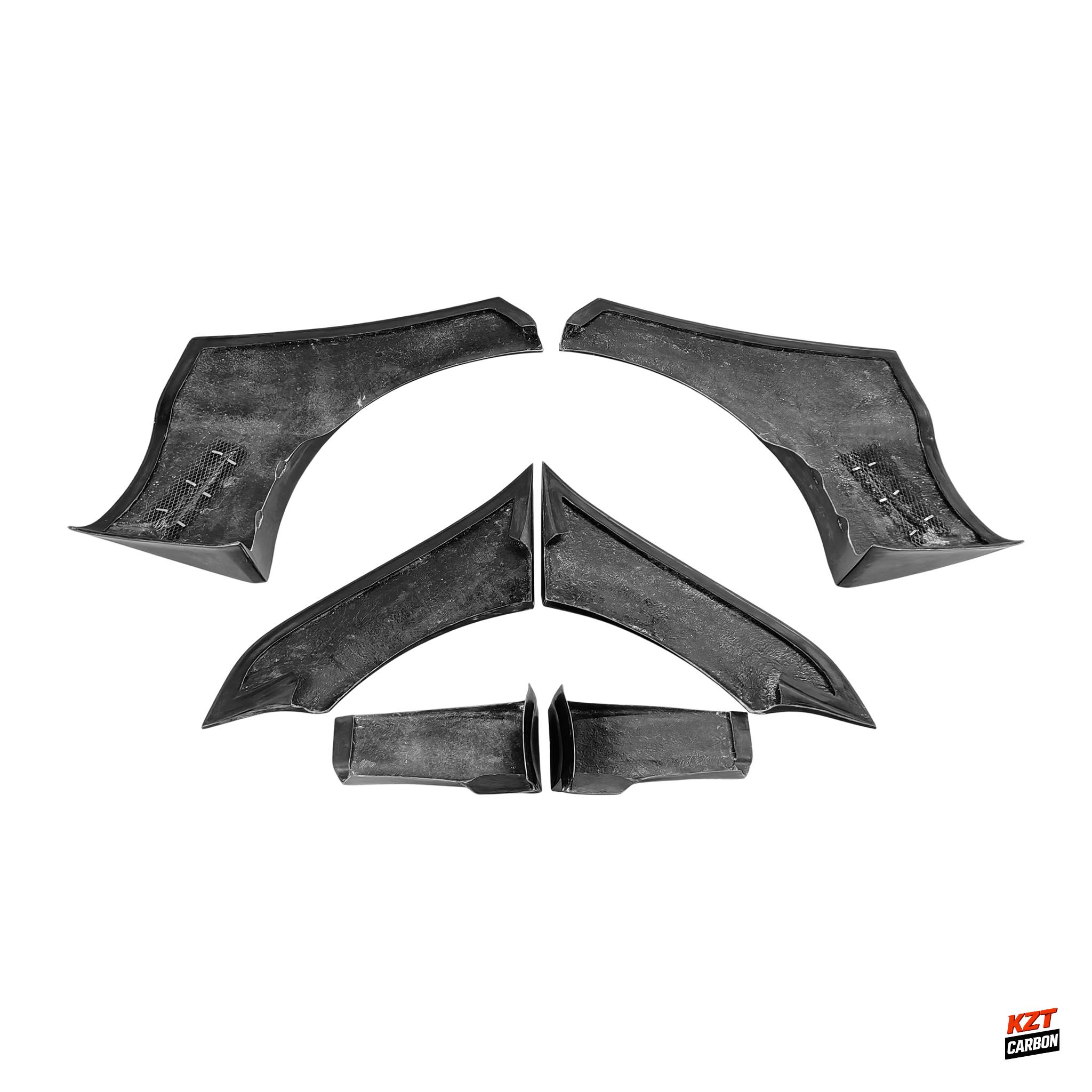 For Mitsubishi EVO 10 X CZ4A 07-16 VR Style Fiberglass Wide Rear Over Fender 6pc