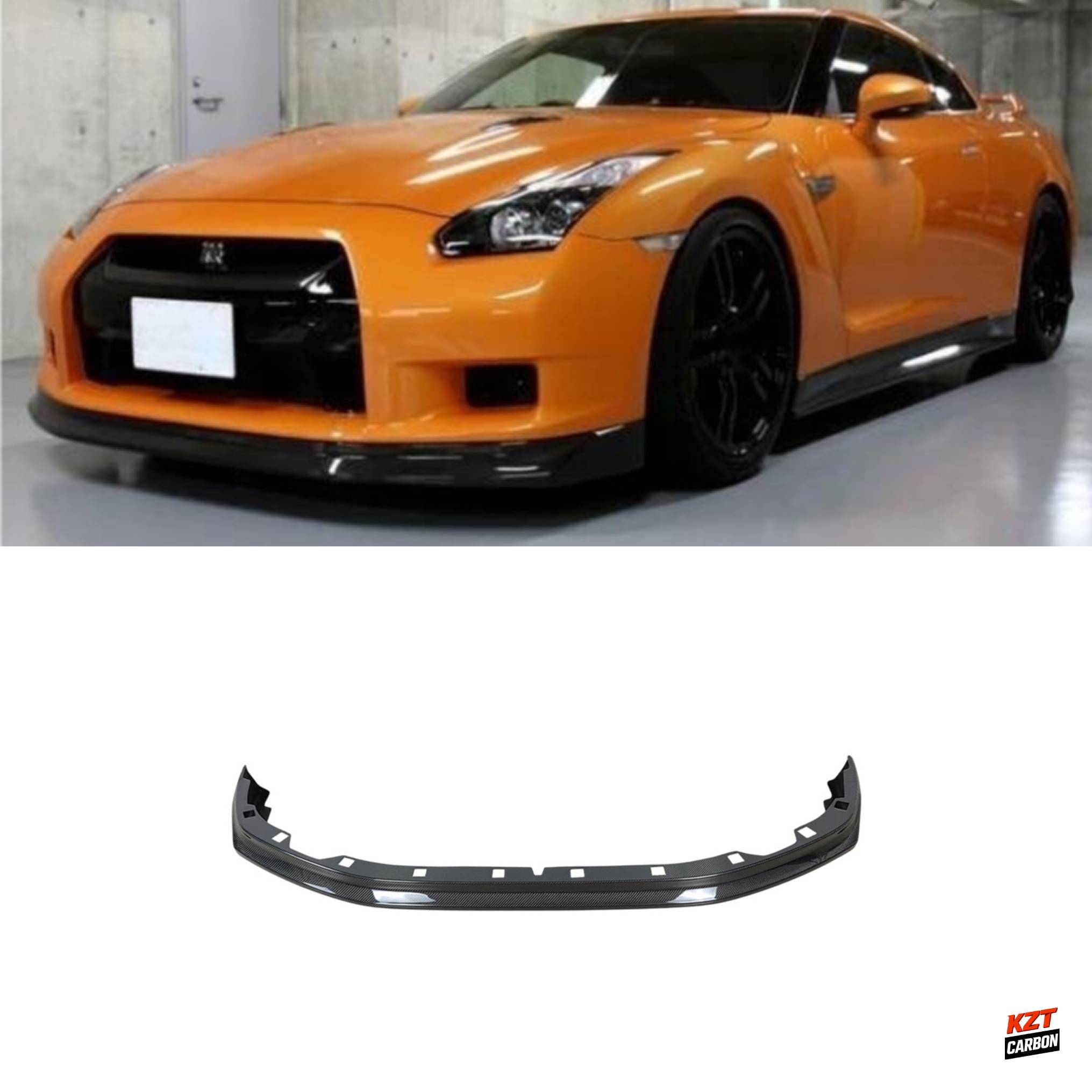 For Nissan R35 08-12 Only GTR ZL Style Carbon Fiber Front Bumper Bottom Lip