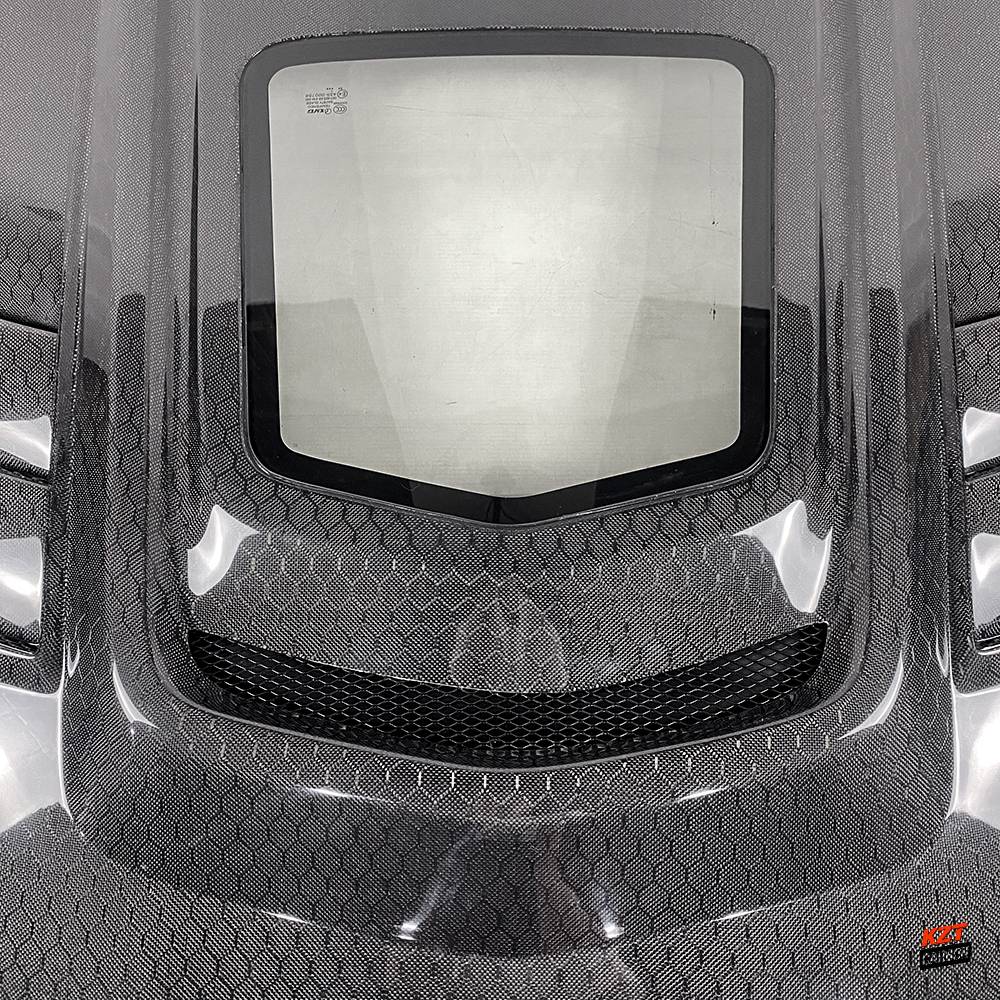 For Infiniti G37 Q40 2 Door Coupe 08-13 Honeycomb Carbon Clear Glass Vent Front Hood