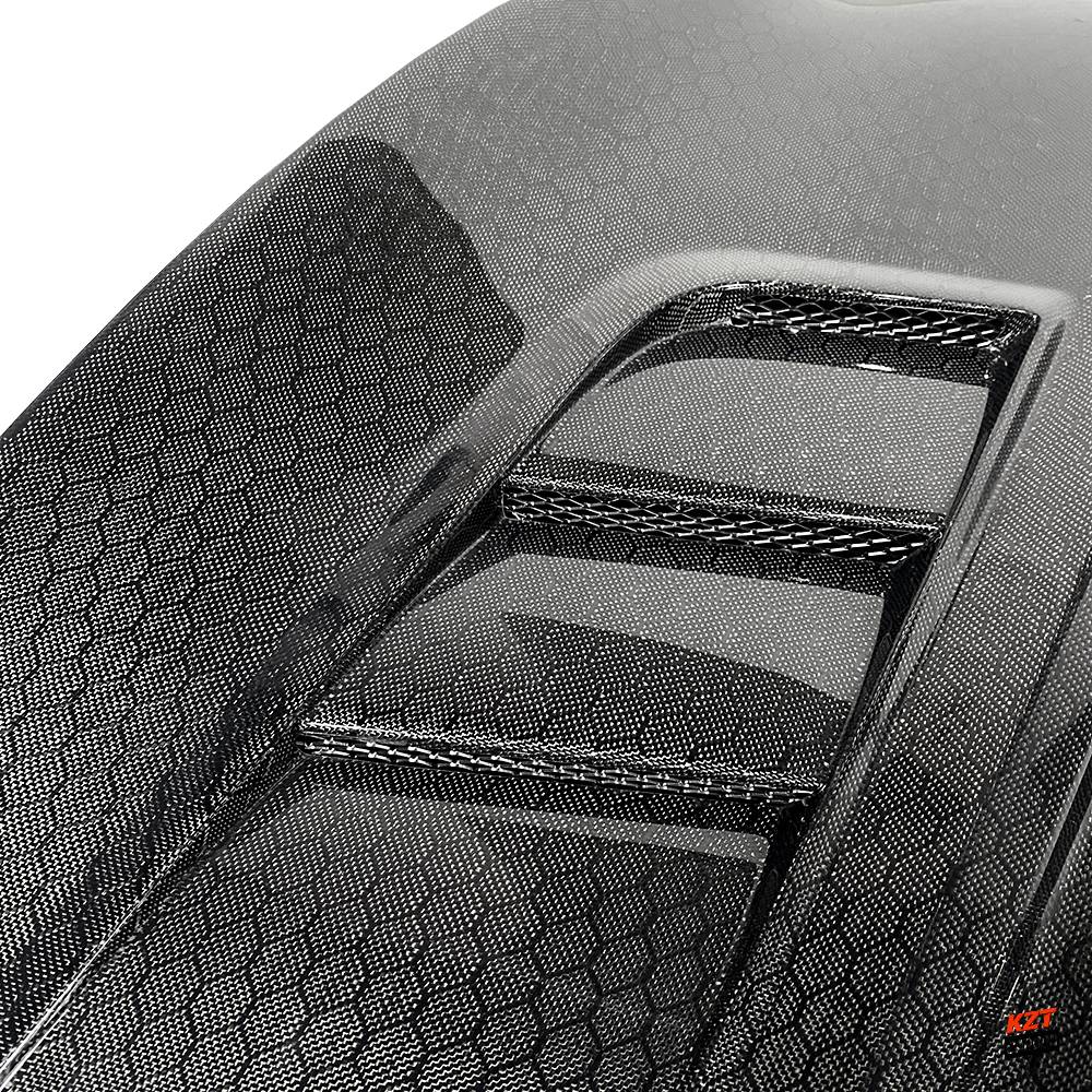 For Infiniti G37 Q40 2 Door Coupe 08-13 Honeycomb Carbon Clear Glass Vent Front Hood