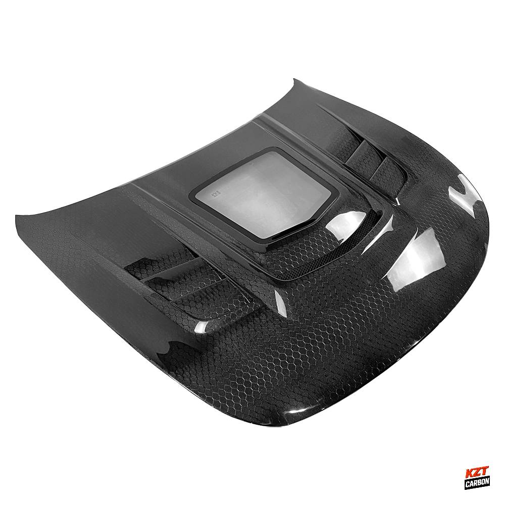 For Infiniti G37 Q40 2 Door Coupe 08-13 Honeycomb Carbon Clear Glass Vent Front Hood