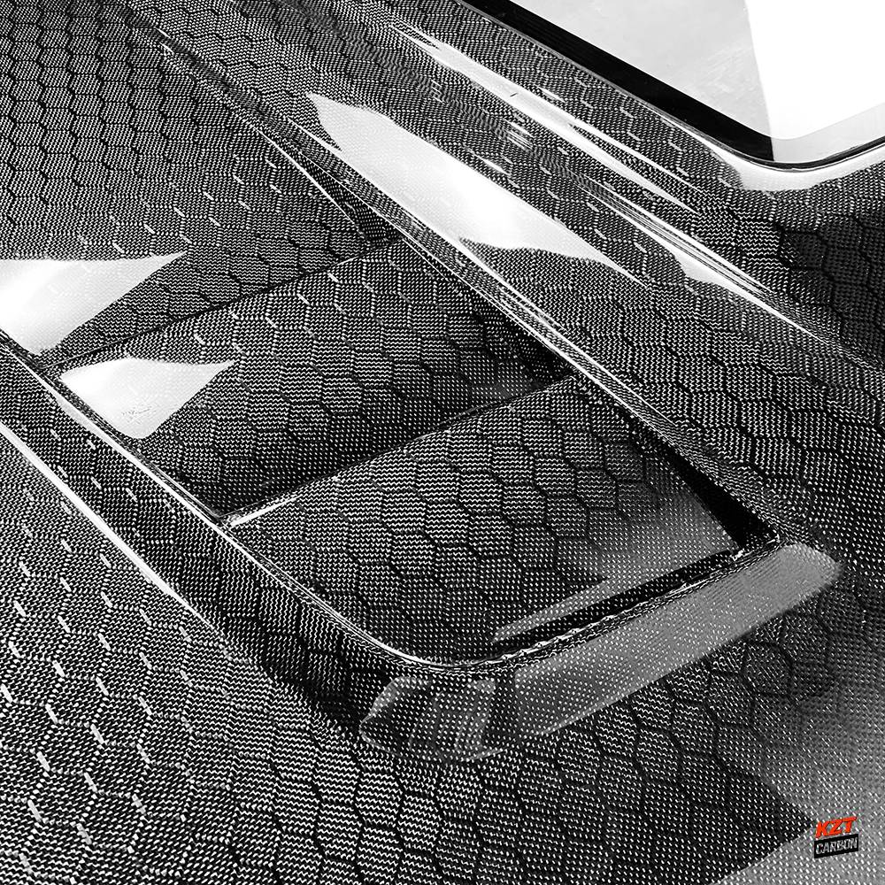 For Infiniti G37 Q40 2 Door Coupe 08-13 Honeycomb Carbon Clear Glass Vent Front Hood