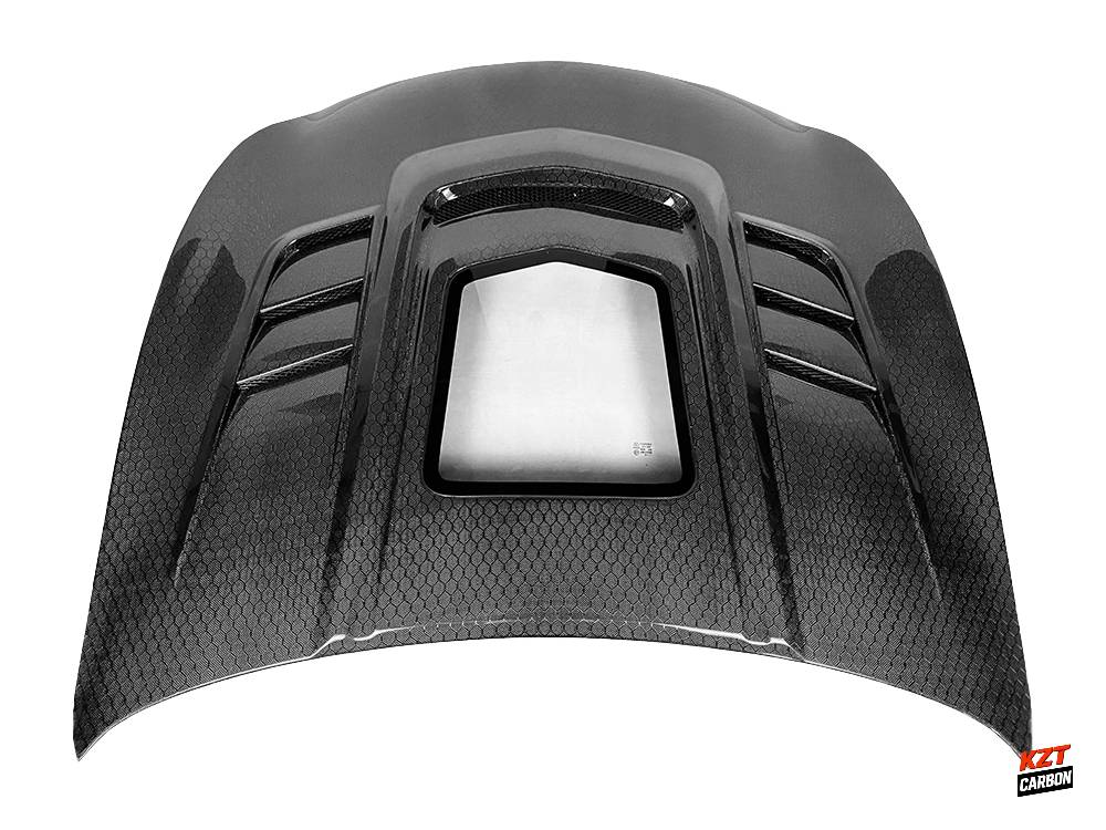 For Infiniti G37 Q40 2 Door Coupe 08-13 Honeycomb Carbon Clear Glass Vent Front Hood