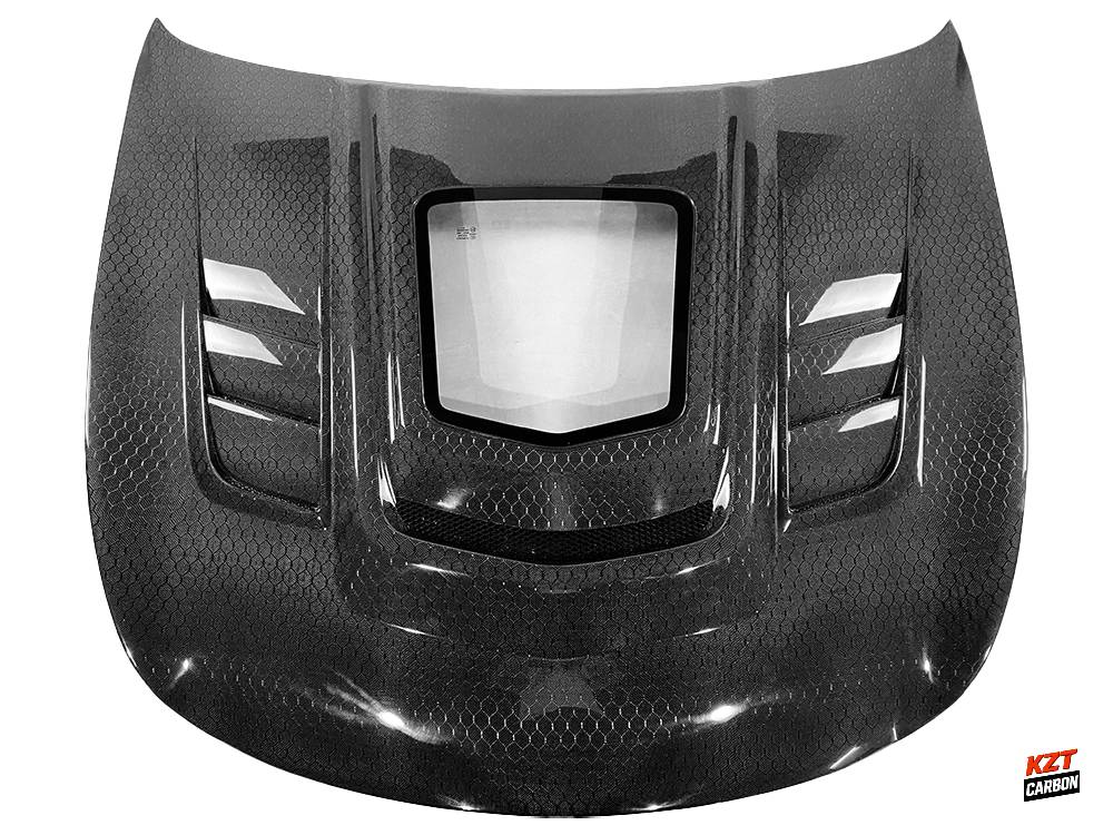 For Infiniti G37 Q40 2 Door Coupe 08-13 Honeycomb Carbon Clear Glass Vent Front Hood