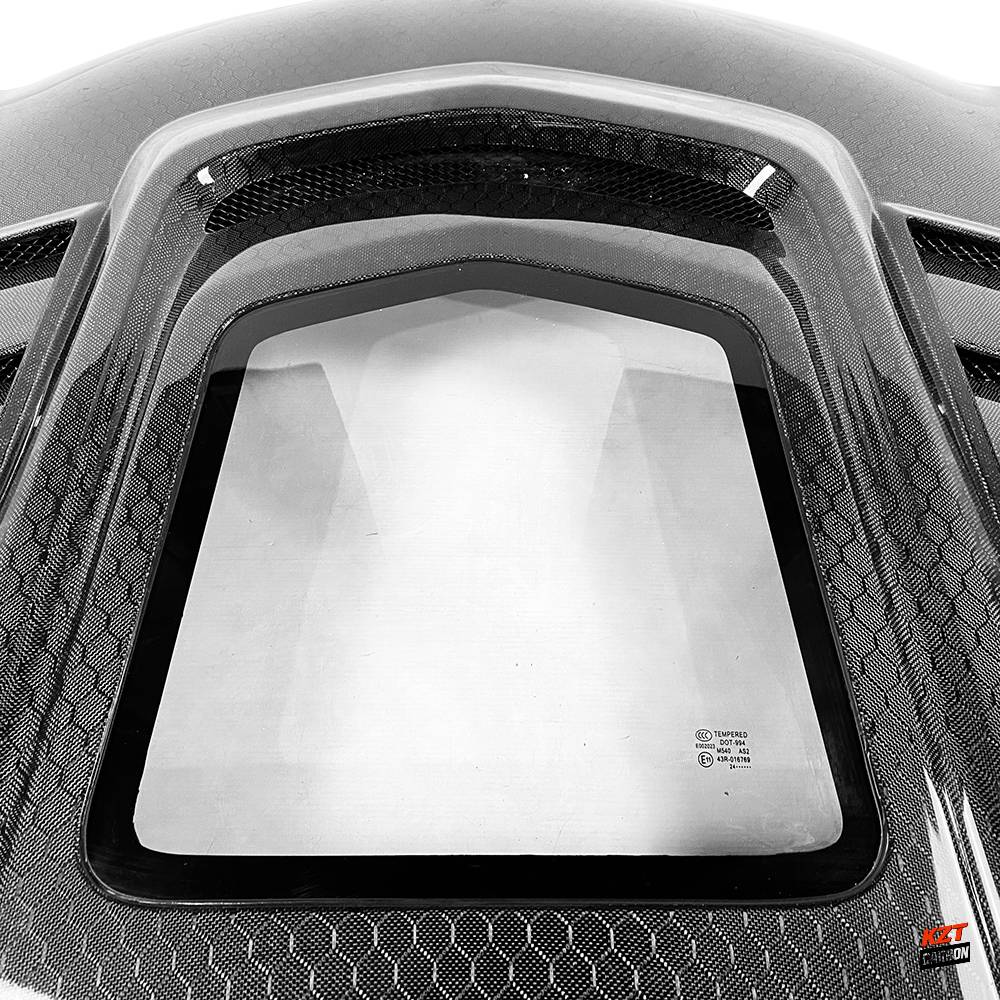 For Infiniti G37 Q40 2 Door Coupe 08-13 Honeycomb Carbon Clear Glass Vent Front Hood