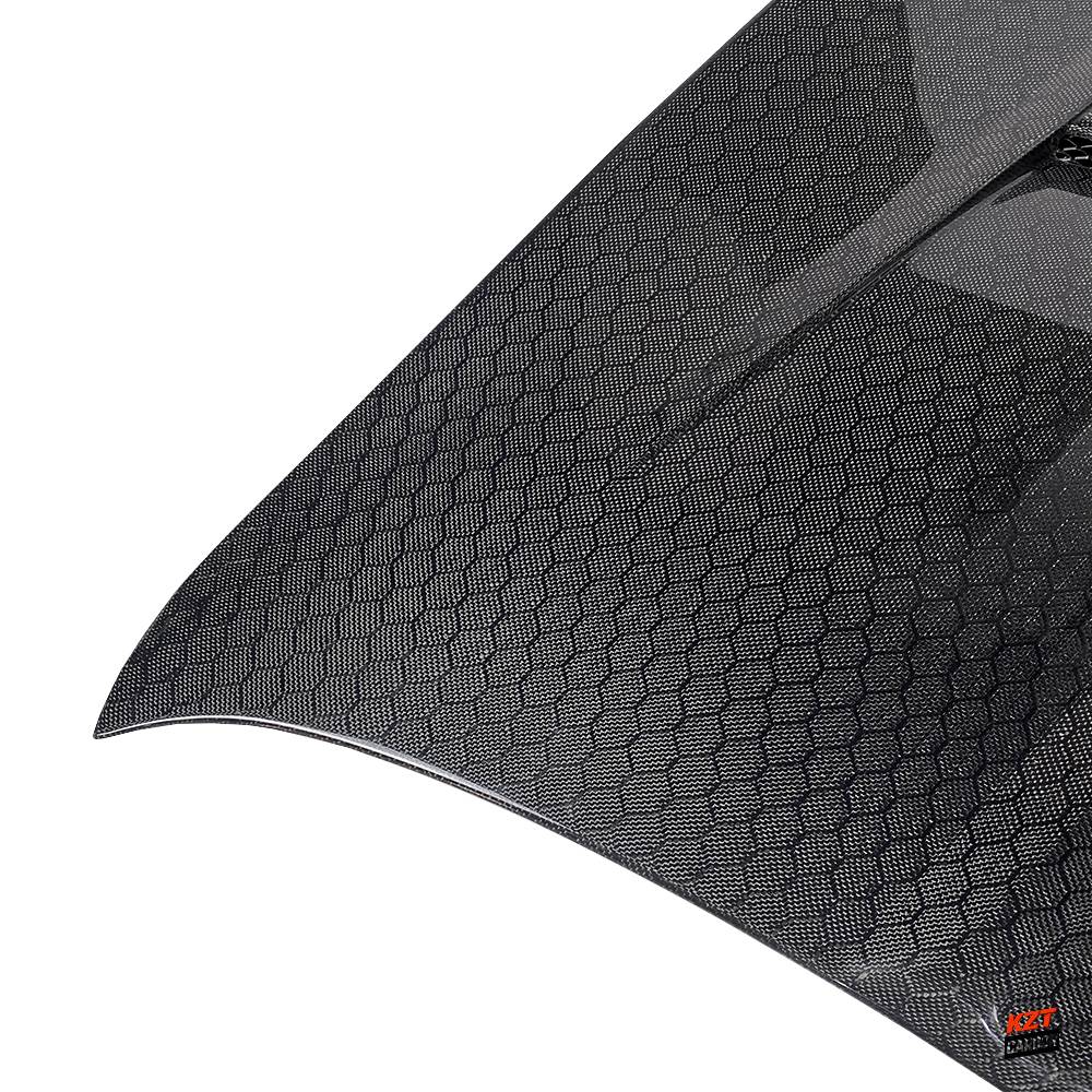 For Infiniti G37 Q40 2 Door Coupe 08-13 Honeycomb Carbon Clear Glass Vent Front Hood