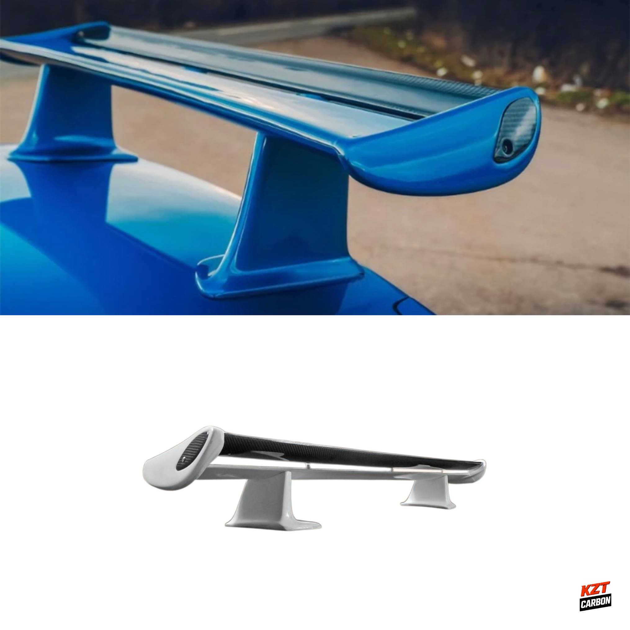 For Nissan Skyline R34 GTR OEM Spoiler with JUN High Spoiler Leg Partial Carbon Fiber (blade+caps)