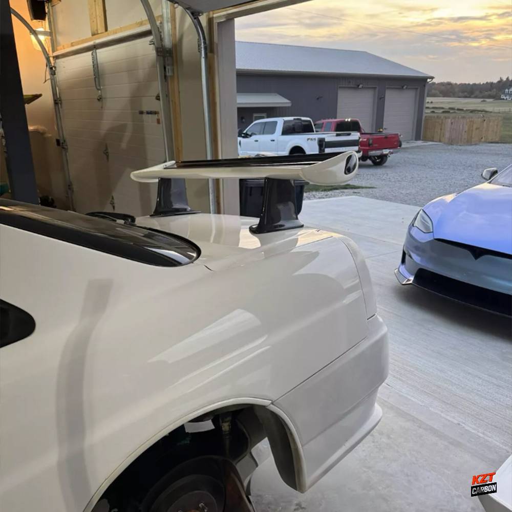 For Nissan Skyline R34 GTR GTT OE Style Trunk Spoiler Carbon In Blade & High Leg Partial Carbon Fiber (blade+caps+legs)