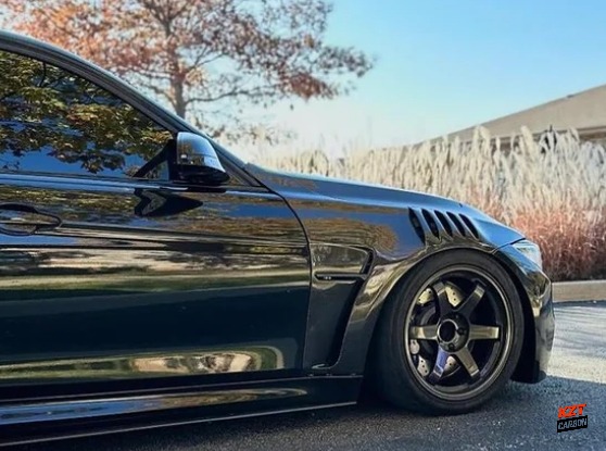 For BMW M3 F80 4D Sedan Saloon 2014-18 KZ Style Vented Fiberglass Front Fender