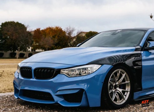 For BMW M3 F80 4D Sedan Saloon 2014-18 KZ Style Vented Fiberglass Front Fender
