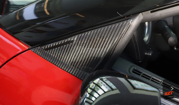 For Nissan GTR R35 07-16 Dry Carbon OE Style Interior A-Pillar Triangle Panel