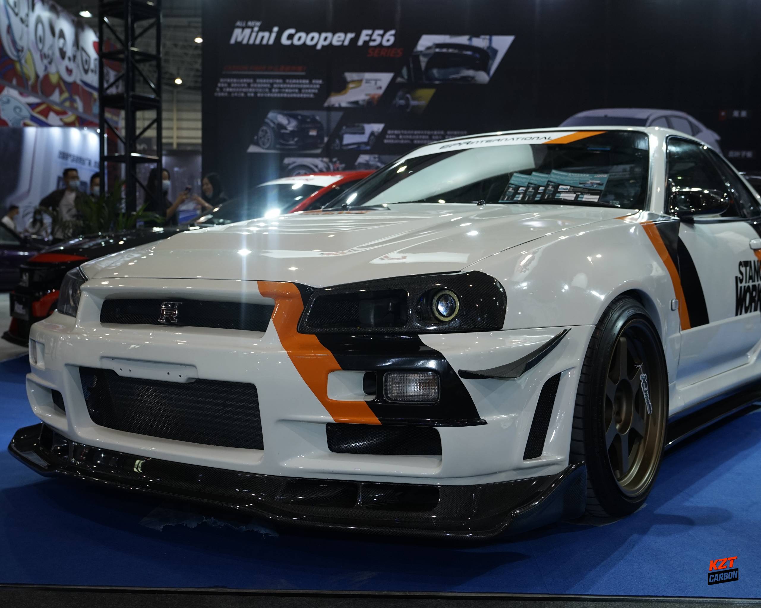 For Nissan Skyline R34 GTR Z-Tune Style Carbon Fiber Front Bumper Canard (2 pcs)