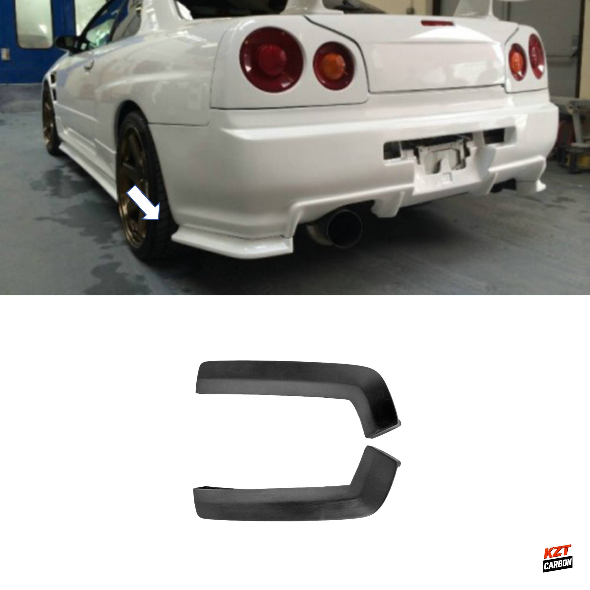 For Nissan Skyline R34 GTT ESB Style Rear Bumper spat (Only For ESB Rear Bumper)